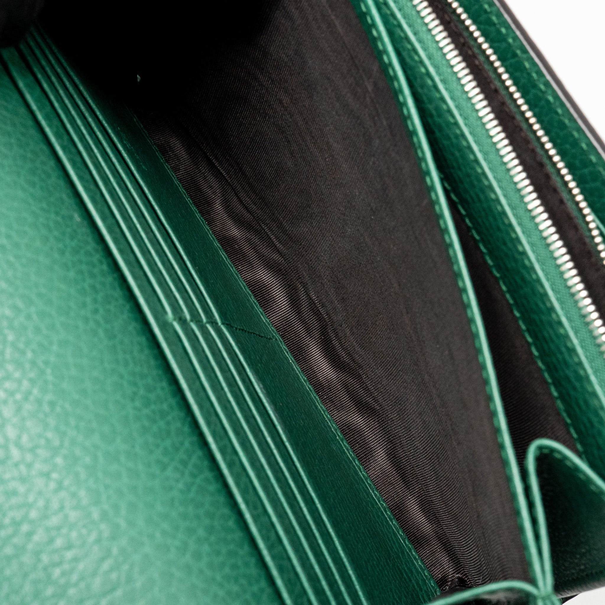 GUCCI MINI DIONYSUS WALLET ON CHAIN CALFSKIN GREEN MULTICOLOUR HARDWARE
