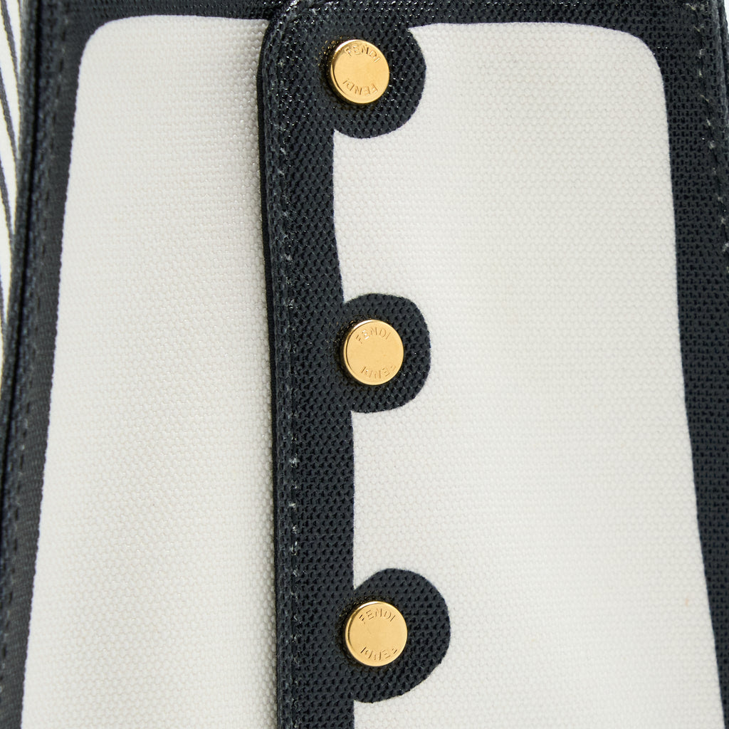 FENDI X VIDES COATED CANVAS PEEKABOO DEFENDER COVER WHITE BLACK