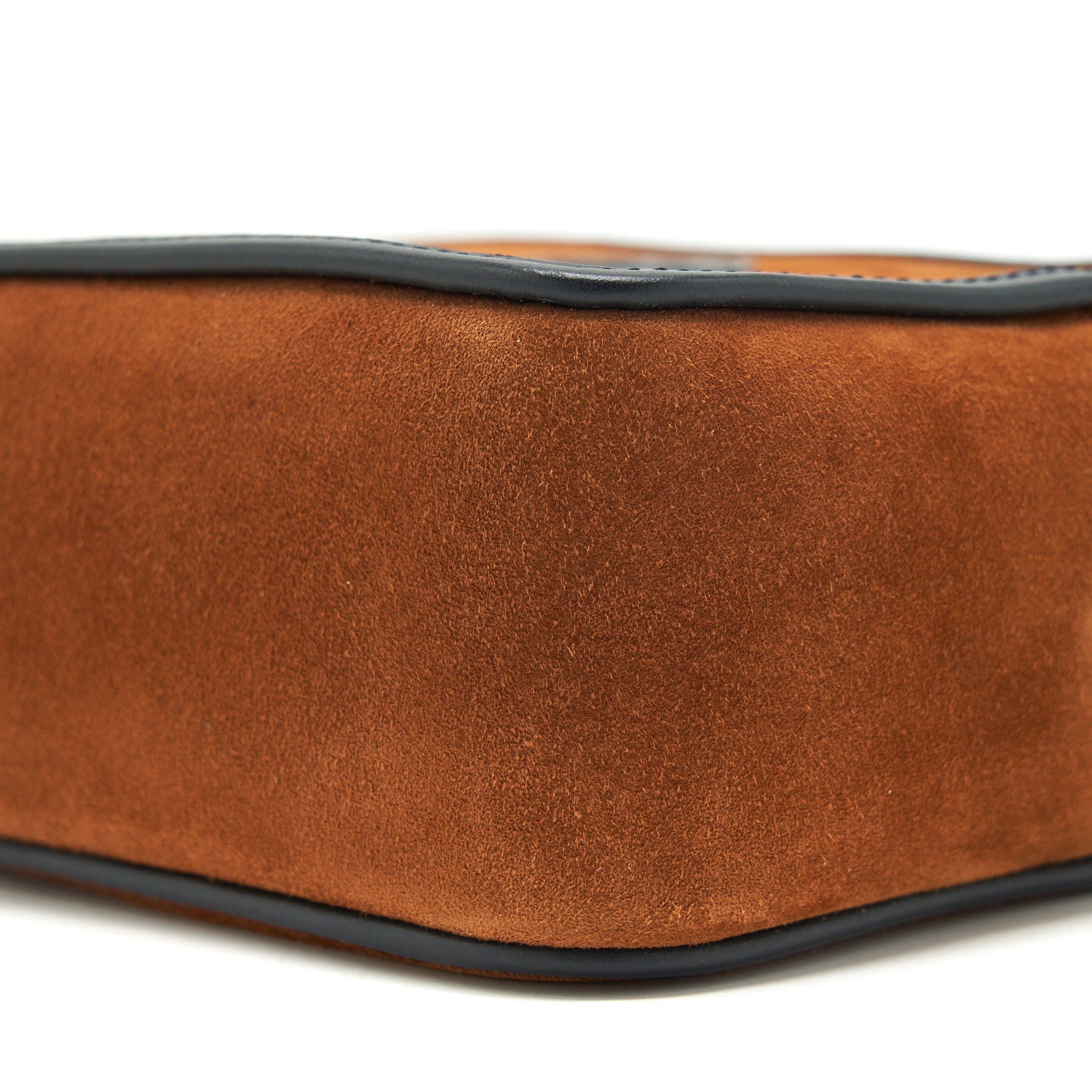 FENDI CAMERA CROSSBODY BAG SUEDE LEATHER BROWN/ BLACK GHW
