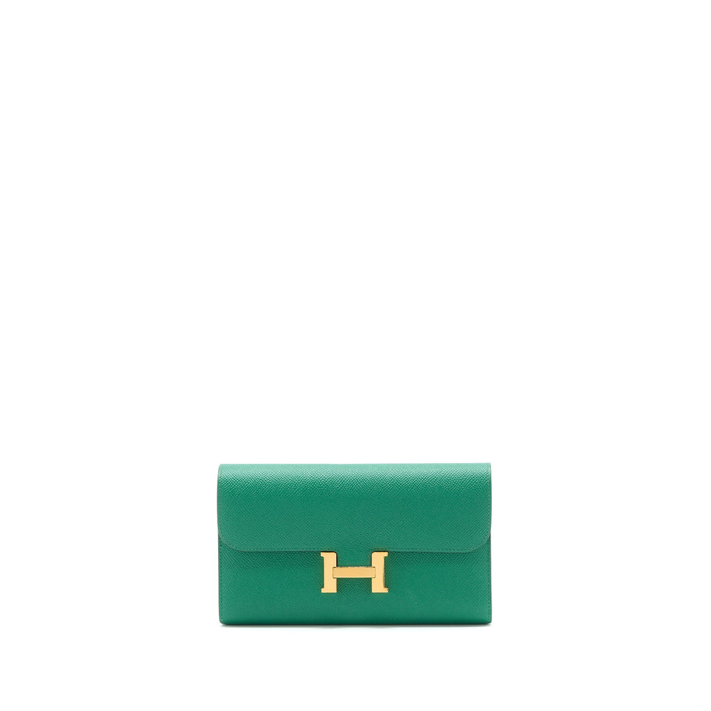 HERMES CONSTANCE LONG WALLET EPSOM GREEN GHW