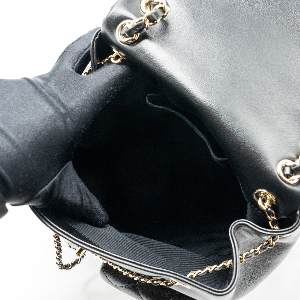 CHANEL 23A TRIPLE PACK BACKPACK CALFSKIN BLACK LGHW (MICROCHIP)