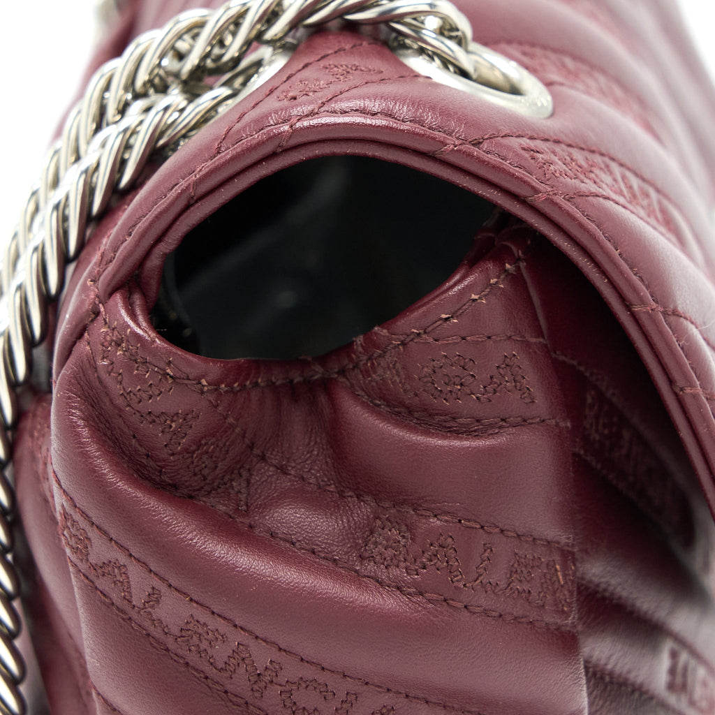BALENCIAGA LOGO SHOULDER BAG DARK RED SHW