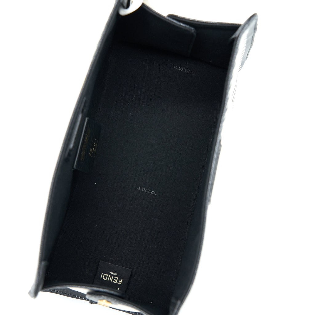 FENDI X VIDES COATED CANVAS PEEKABOO DEFENDER COVER WHITE BLACK