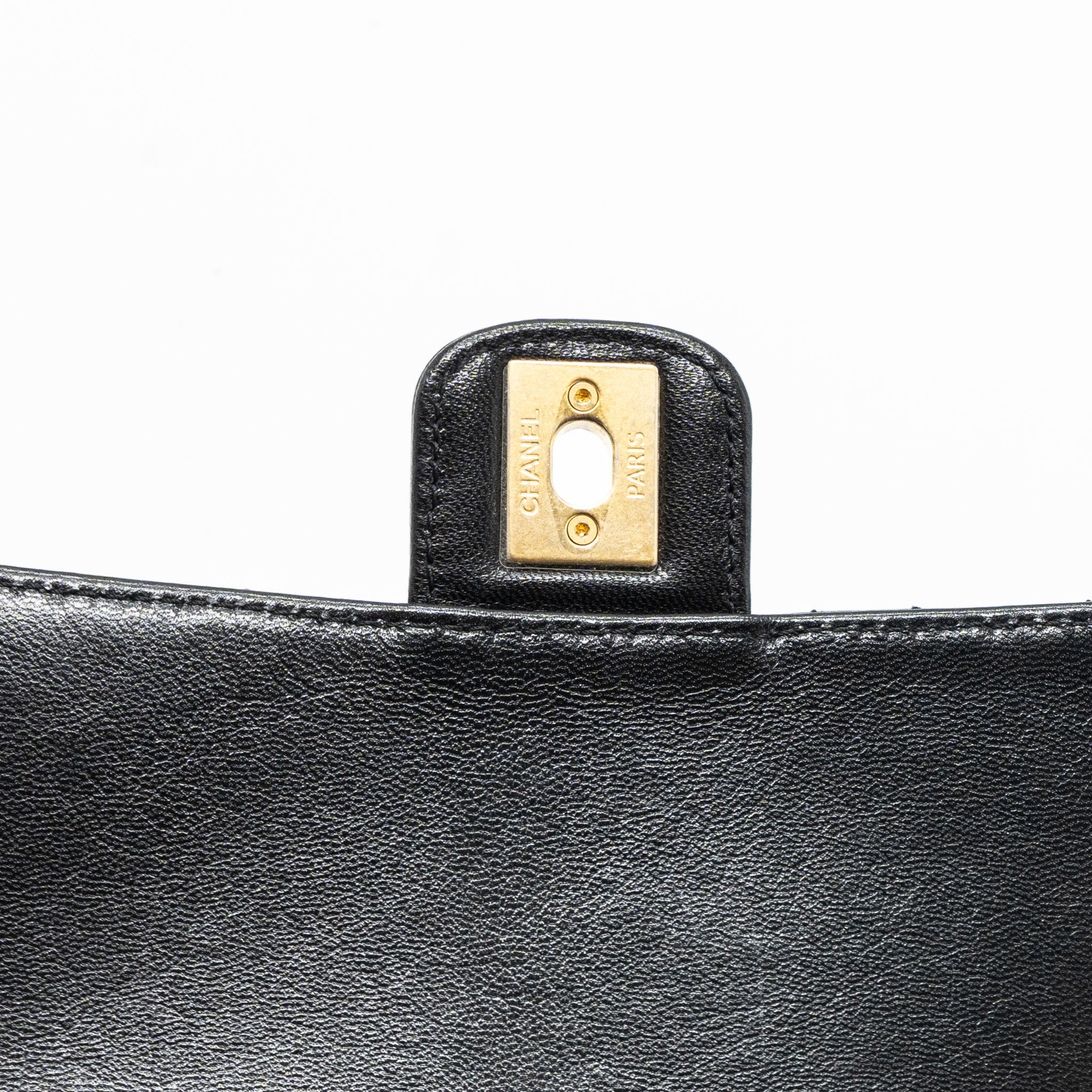 CHANEL 22K RETRO NEW SQUARE LARGE FLAP BAG GOATSKIN BLACK GHW (MICROCHIP)
