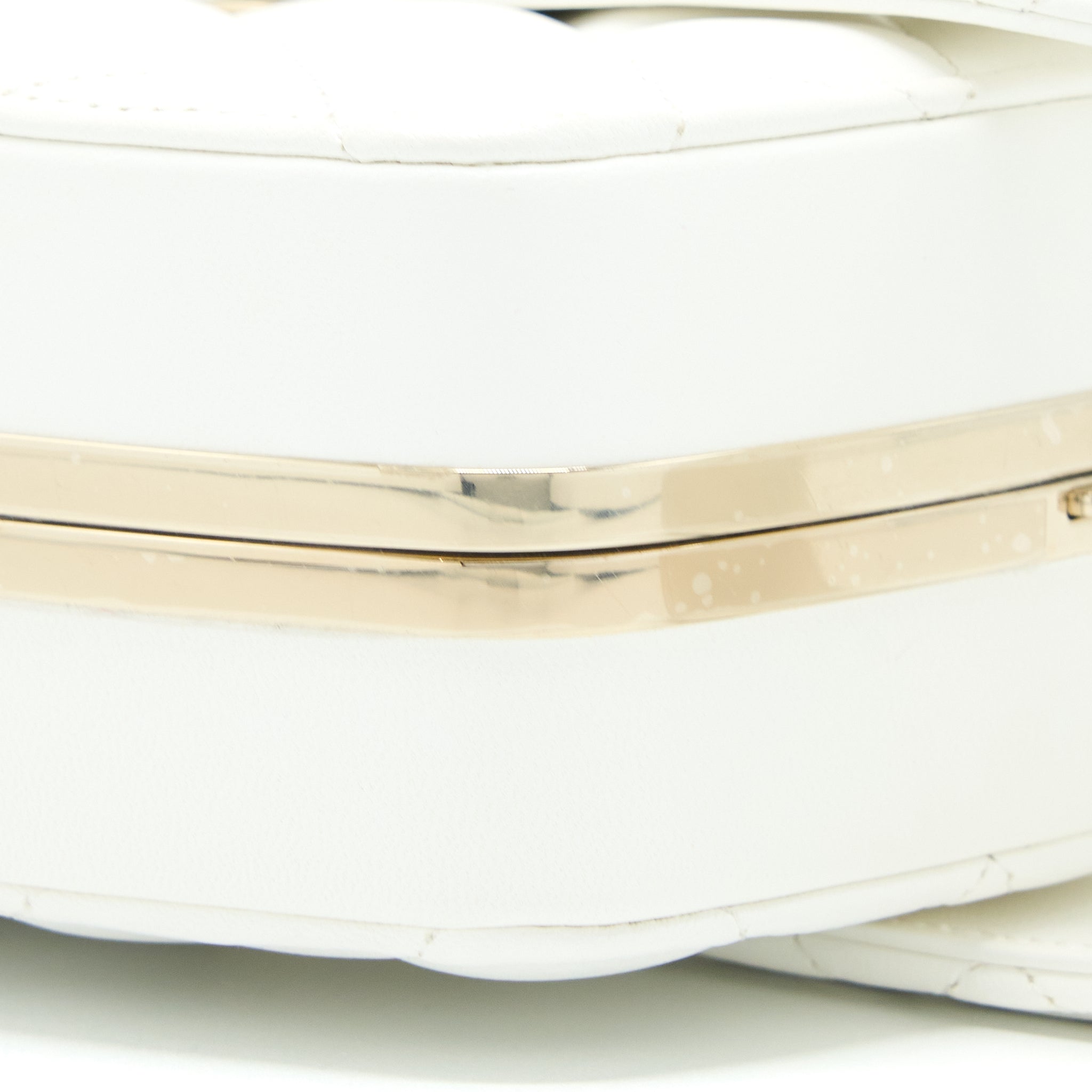 CHANEL QUILTED CLUTCH BAG LAMBSKIN WHITE LGHW