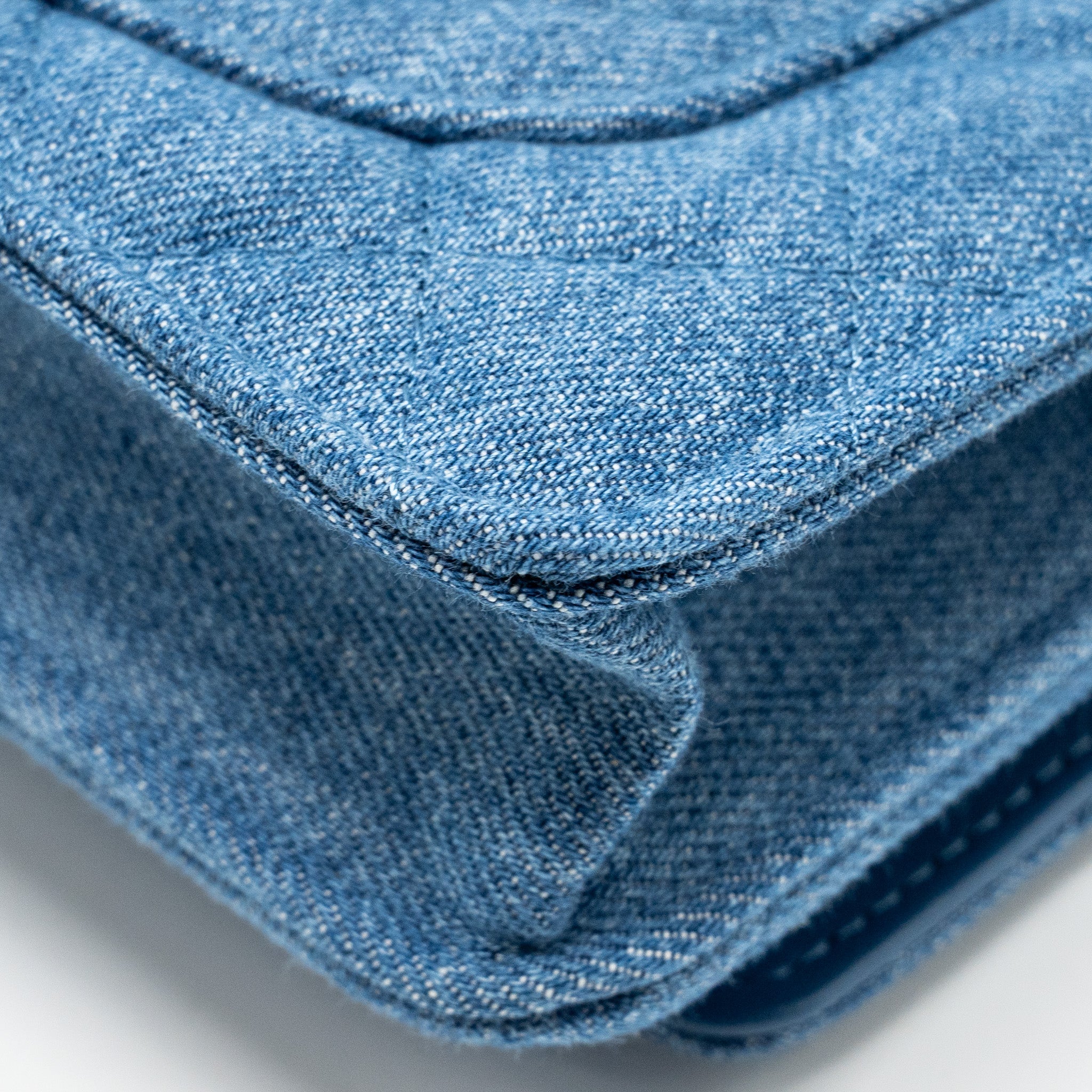 CHANEL PEARL CRUSH WALLET ON CHAIN DENIM BLUE GHW (MICROCHIP)