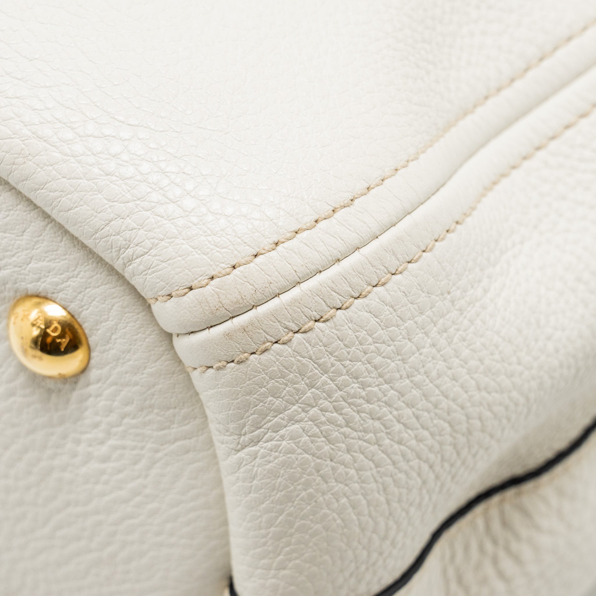PRADA VITELLO DAINO BAG LEATHER WHITE GHW