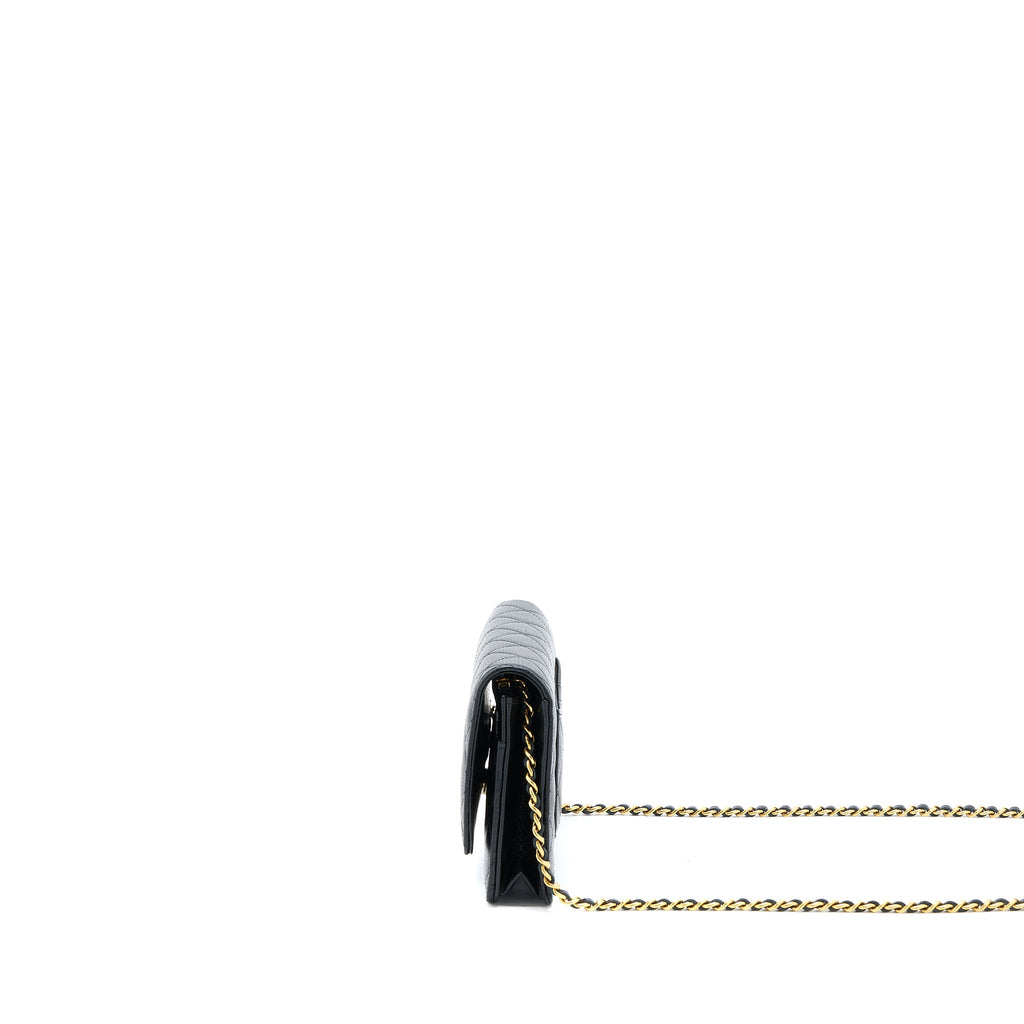 CHANEL CLASSIC WALLET ON CHAIN CAVIAR BLACK GHW (MICROCHIP)