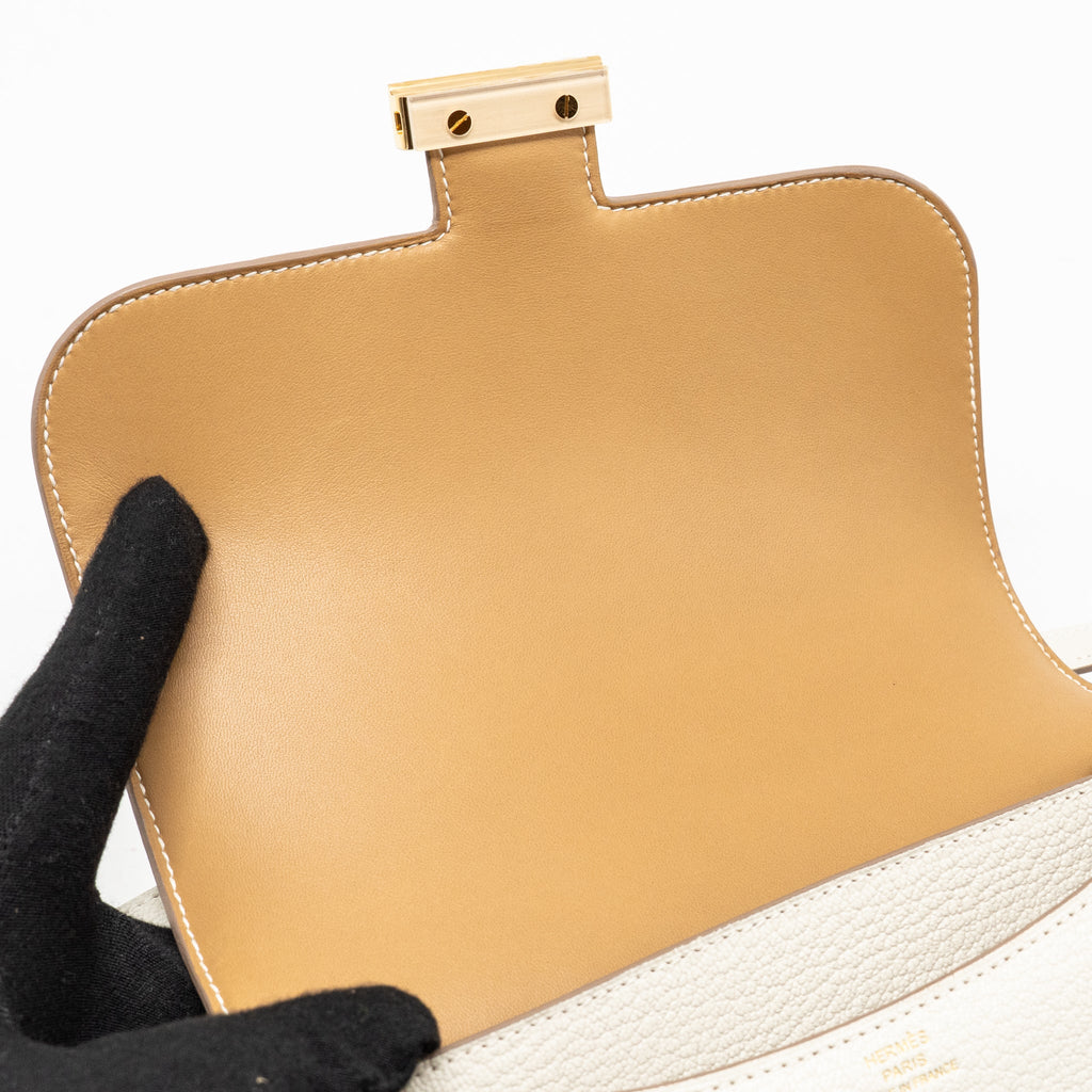 HERMES MINI CONSTANCE CHÈVRE MYSORE MUSHROOM/BISCUIT GHW