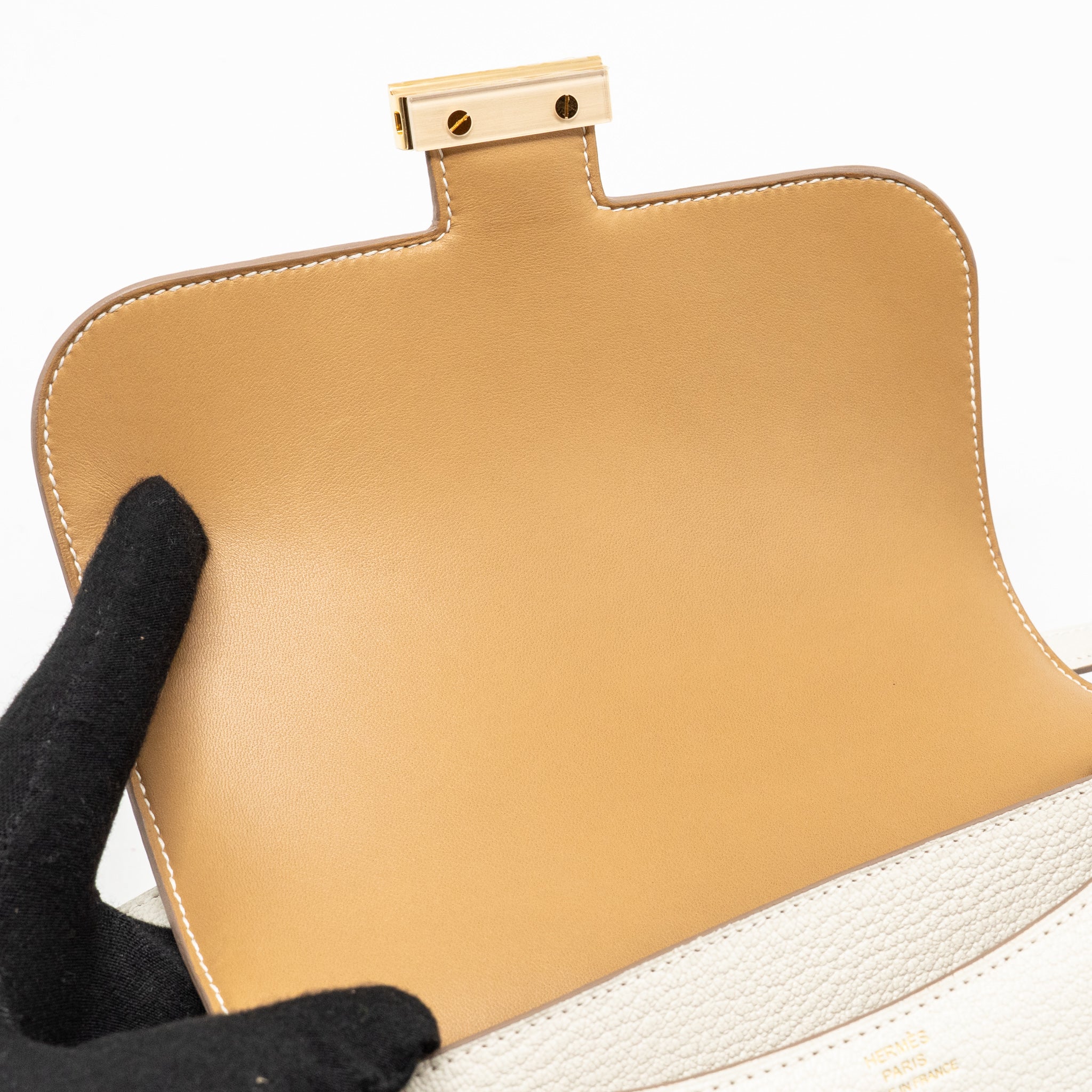 HERMES MINI CONSTANCE CHÈVRE MYSORE MUSHROOM/BISCUIT GHW