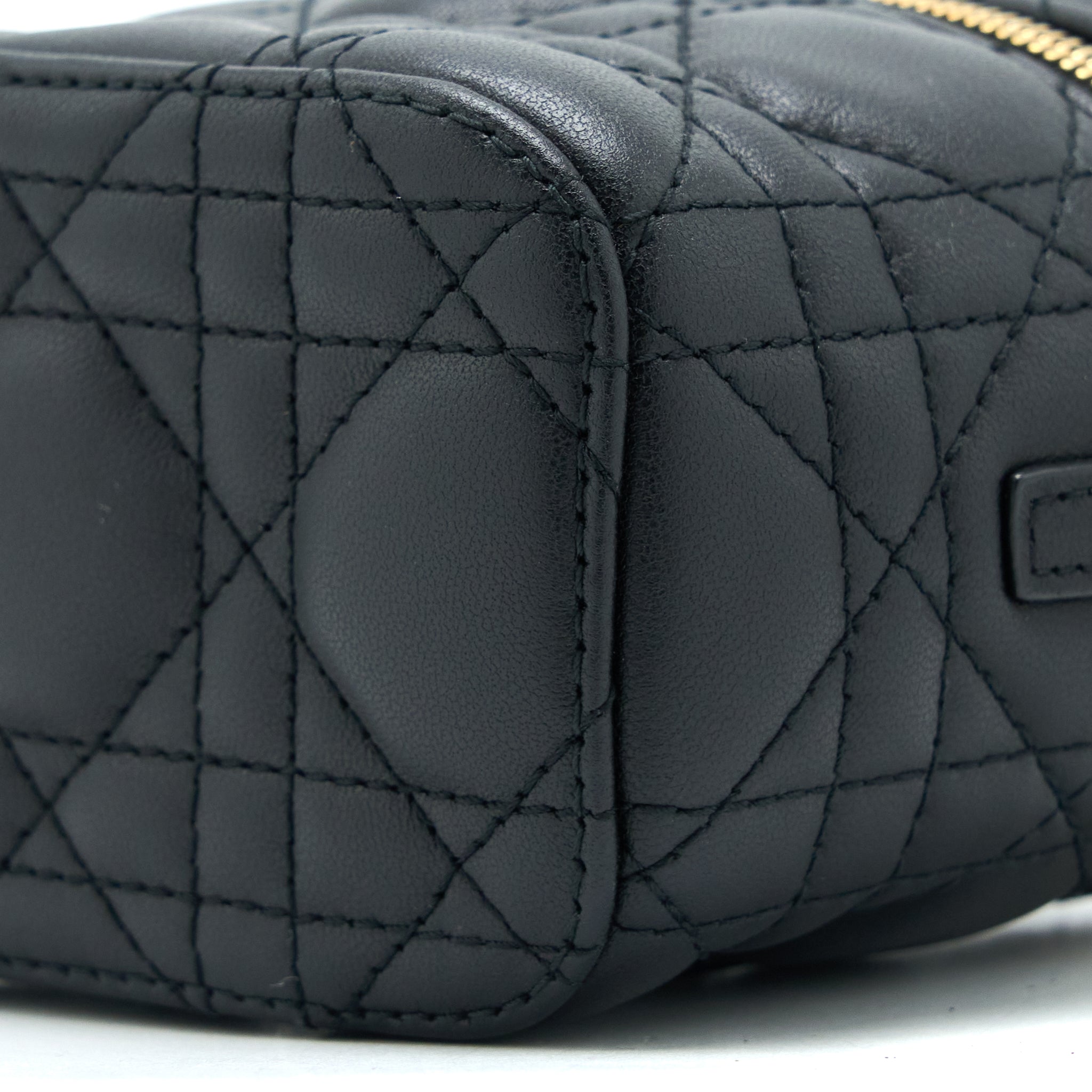 DIOR MICRO LADY DIOR VANITY CASE LAMBSKIN BLACK LGHW