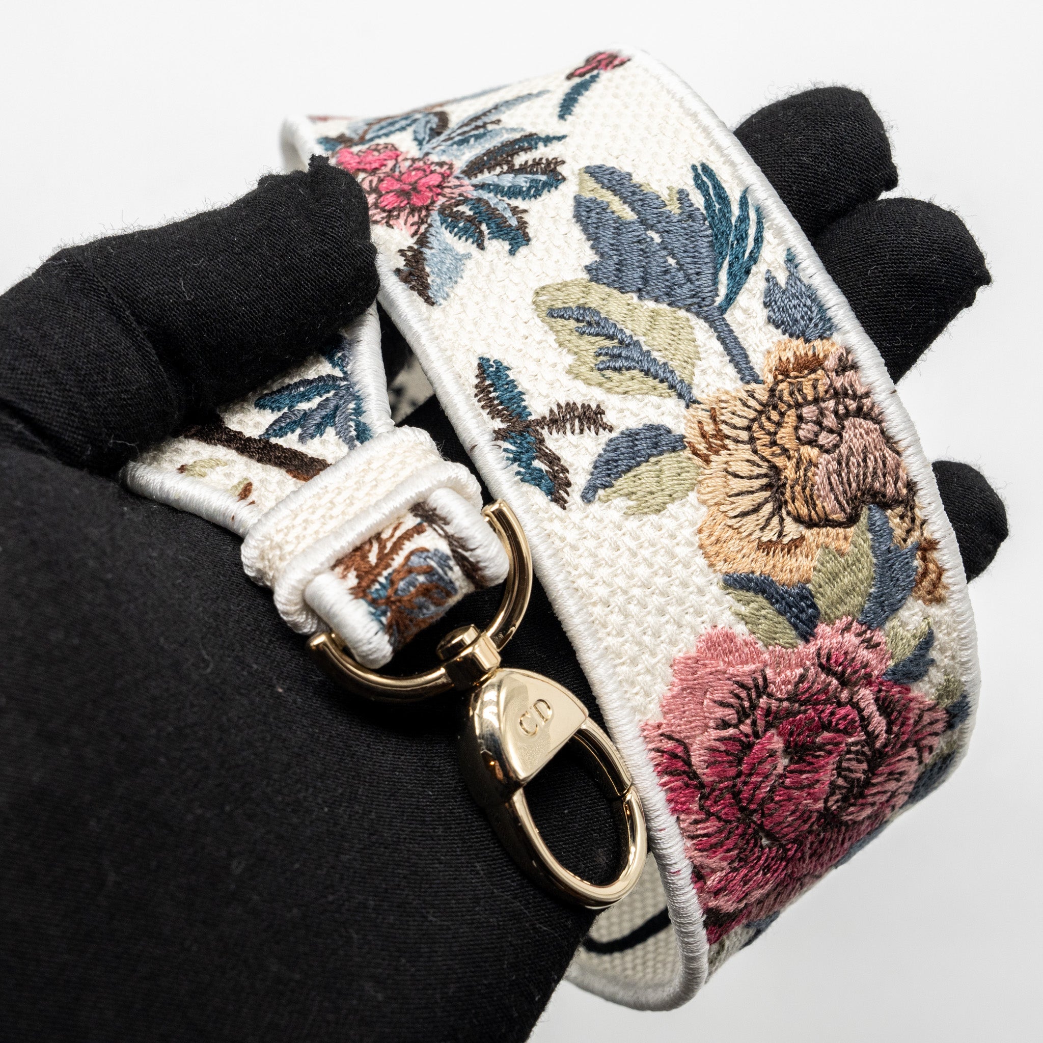 DIOR MEDIUM LADY D-LITE BAG EMBROIDERY WHITE/MULTICOLOR LGHW