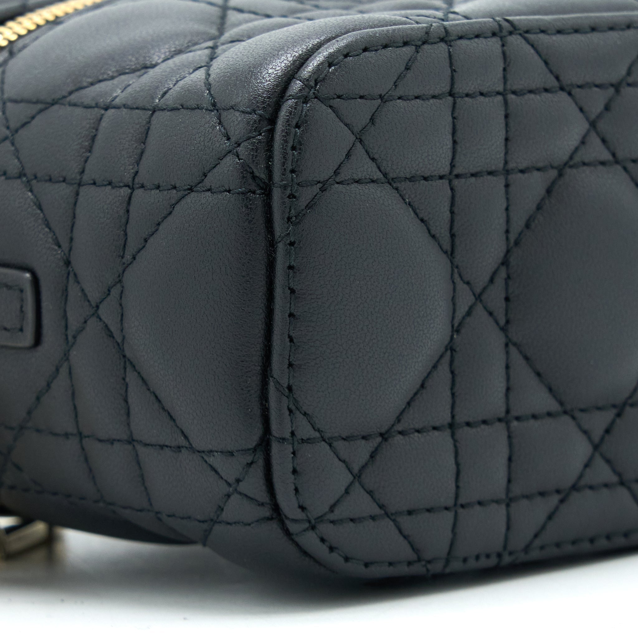 DIOR MICRO LADY DIOR VANITY CASE LAMBSKIN BLACK LGHW