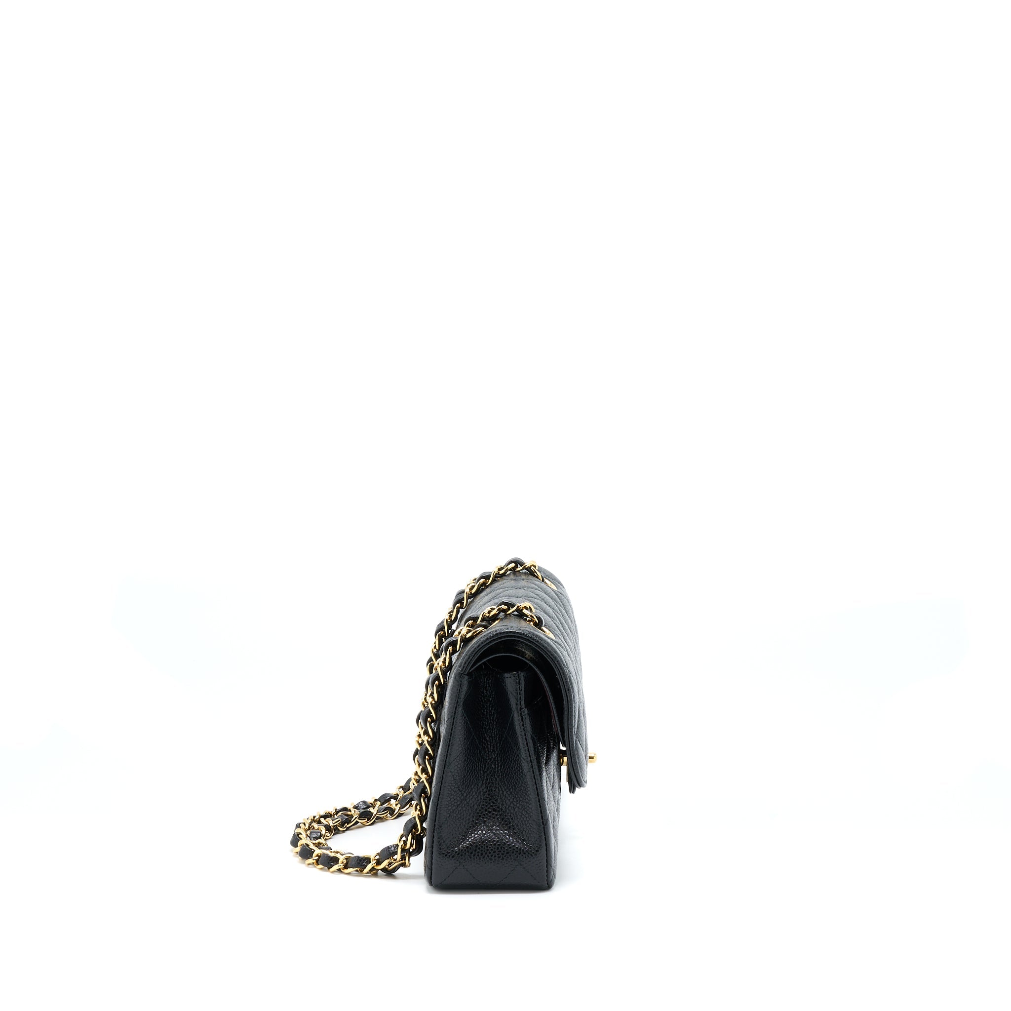 CHANEL SMALL CLASSIC FLAP BAG CAVIAR BLACK GHW(MICROCHIP)