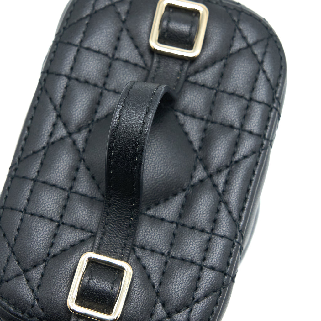 DIOR MICRO LADY DIOR VANITY CASE LAMBSKIN BLACK LGHW