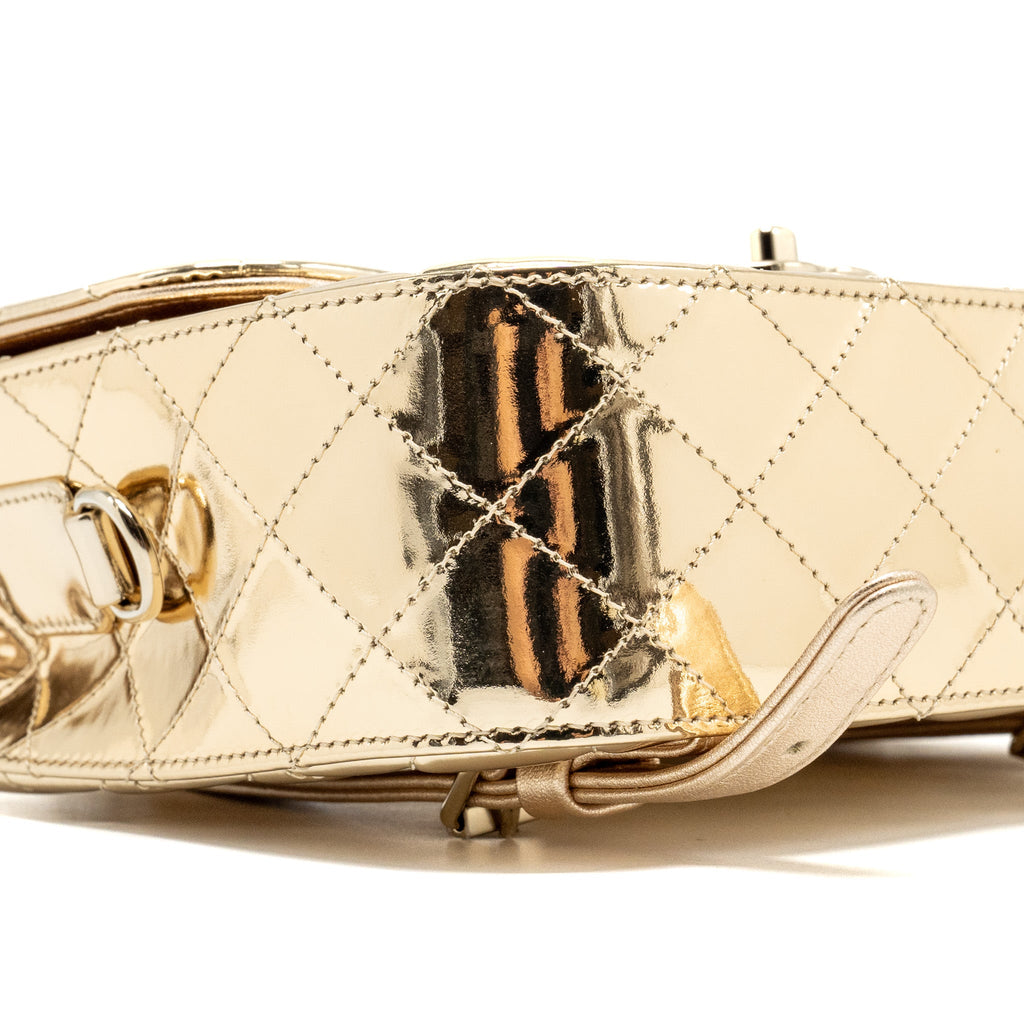 CHANEL 24C BACKPACK WITH STAR PATENT GOLD LGHW (MICROCHIP)