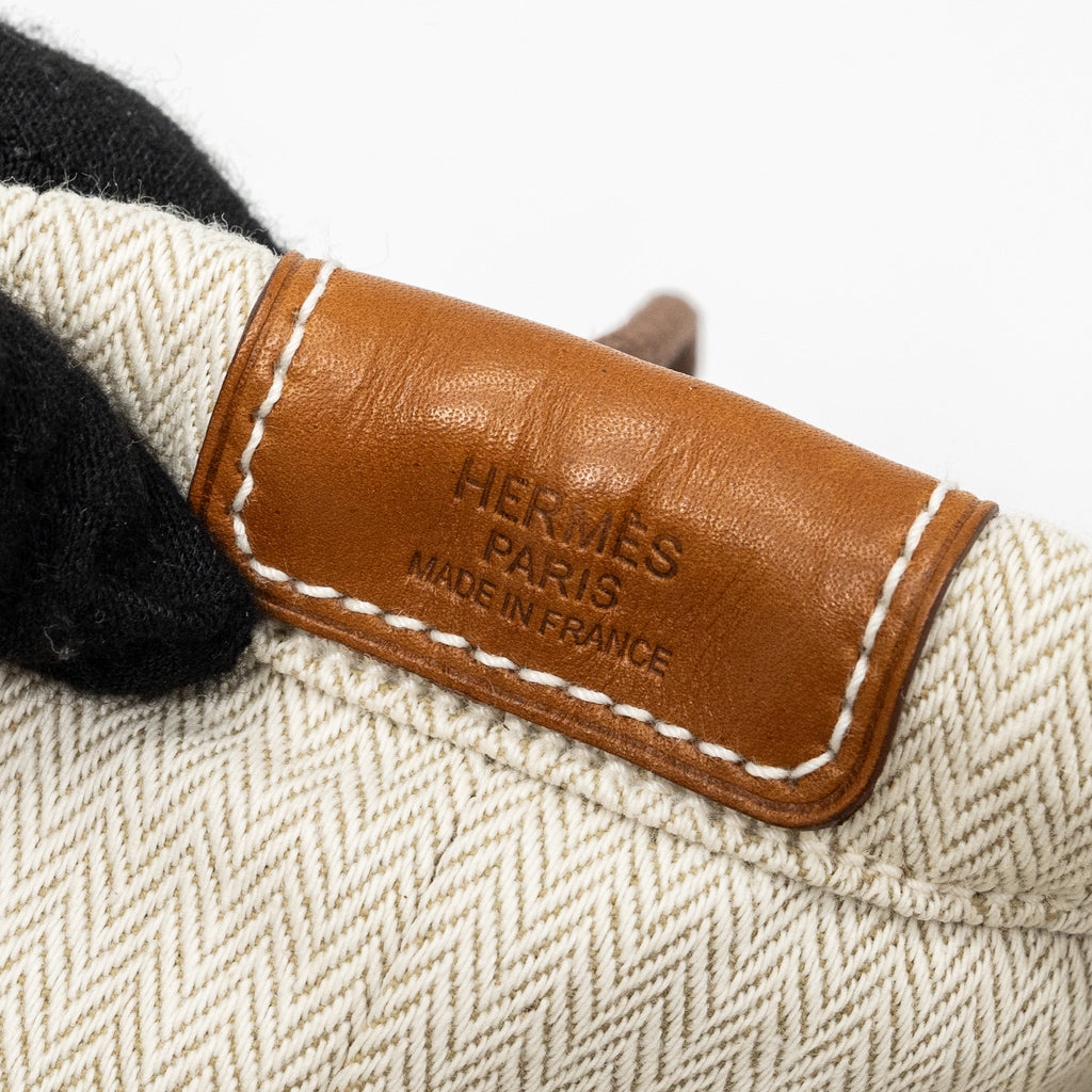HERMES FOURBI 20 POUCH CANVAS / BARENIA CALFSKIN NATURAL/FAUVE SHW