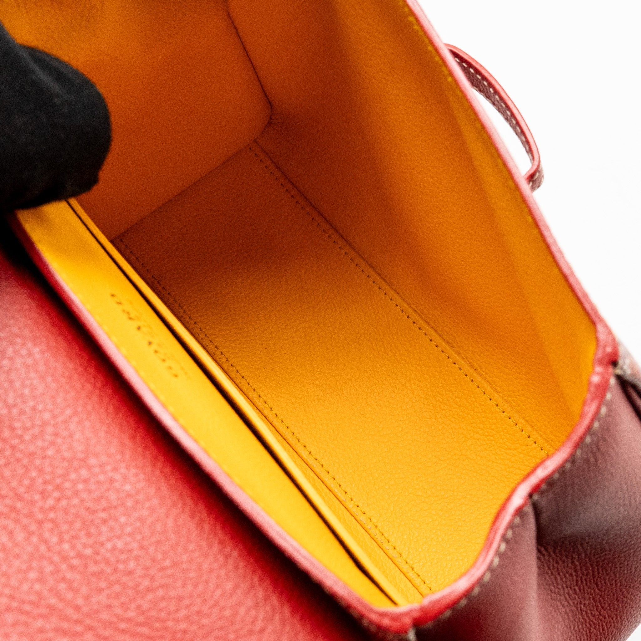 GOYARD MINI SAIGON SOUPLE BAG GOYARDINE CANVAS/CALFSKIN RED SHW