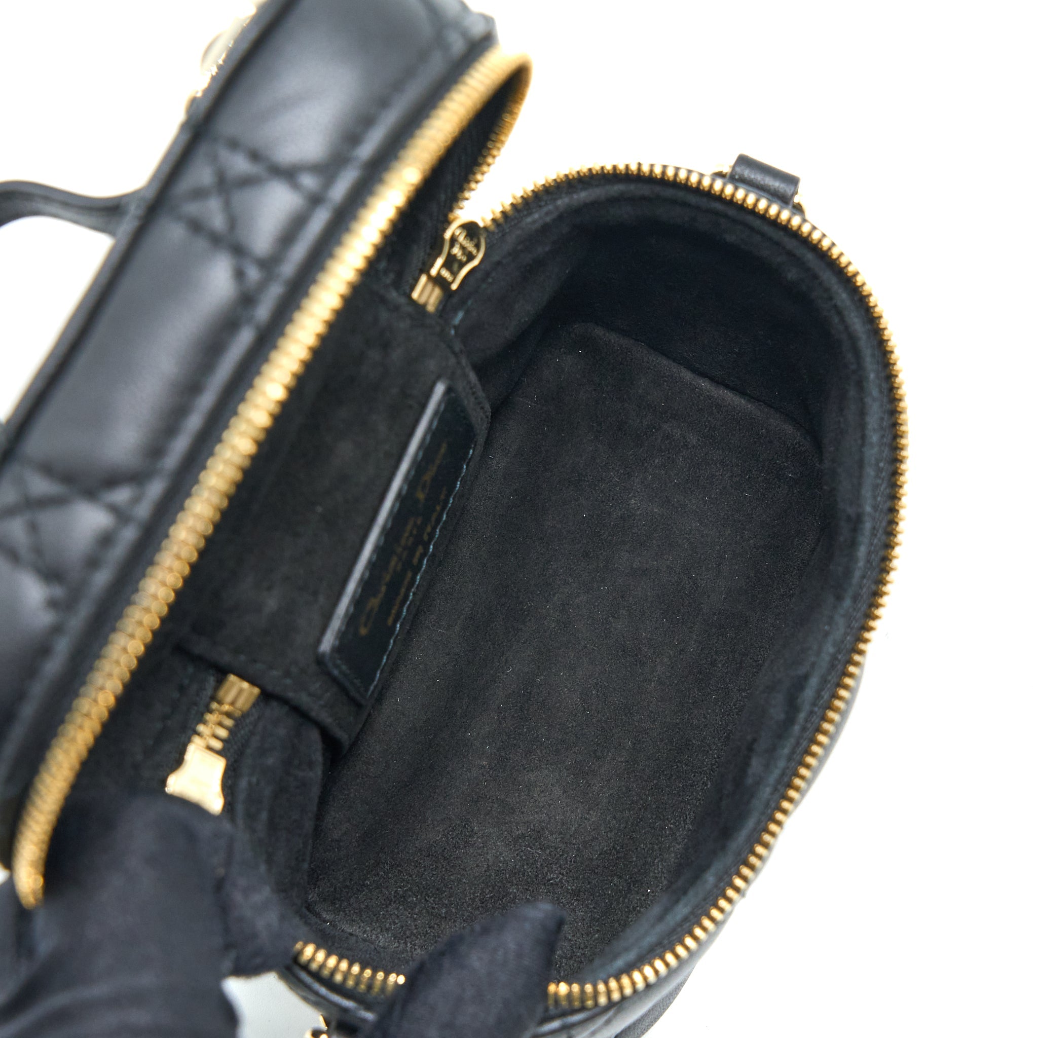 DIOR MICRO LADY DIOR VANITY CASE LAMBSKIN BLACK LGHW