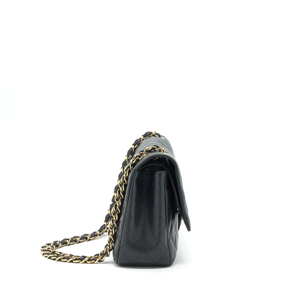 CHANEL CLASSIC JUMBO DOUBLE FLAP BAG CAVIAR BLACK LGHW