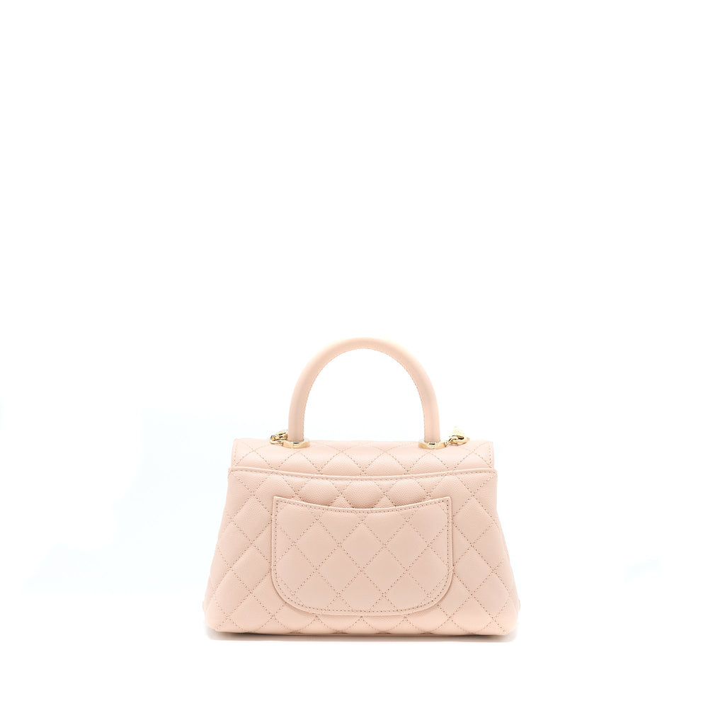 CHANEL 21A SMALL COCO HANDLE CAVIAR ND022 ROSE CLAIR / LIGHT PINK LGHW(MICROCHIP)