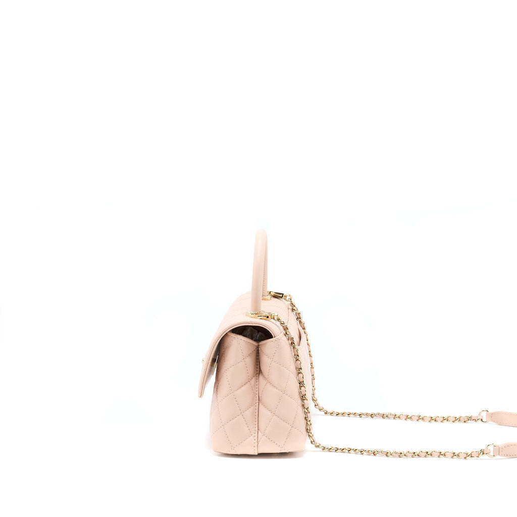 CHANEL 21A SMALL COCO HANDLE CAVIAR ND022 ROSE CLAIR / LIGHT PINK LGHW(MICROCHIP)