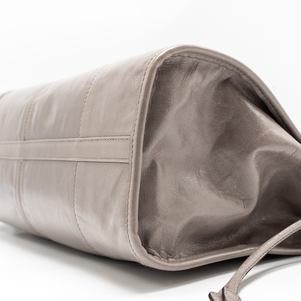 PRADA BONNIE LARGE HANDBAG CALFSKIN GREY GHW