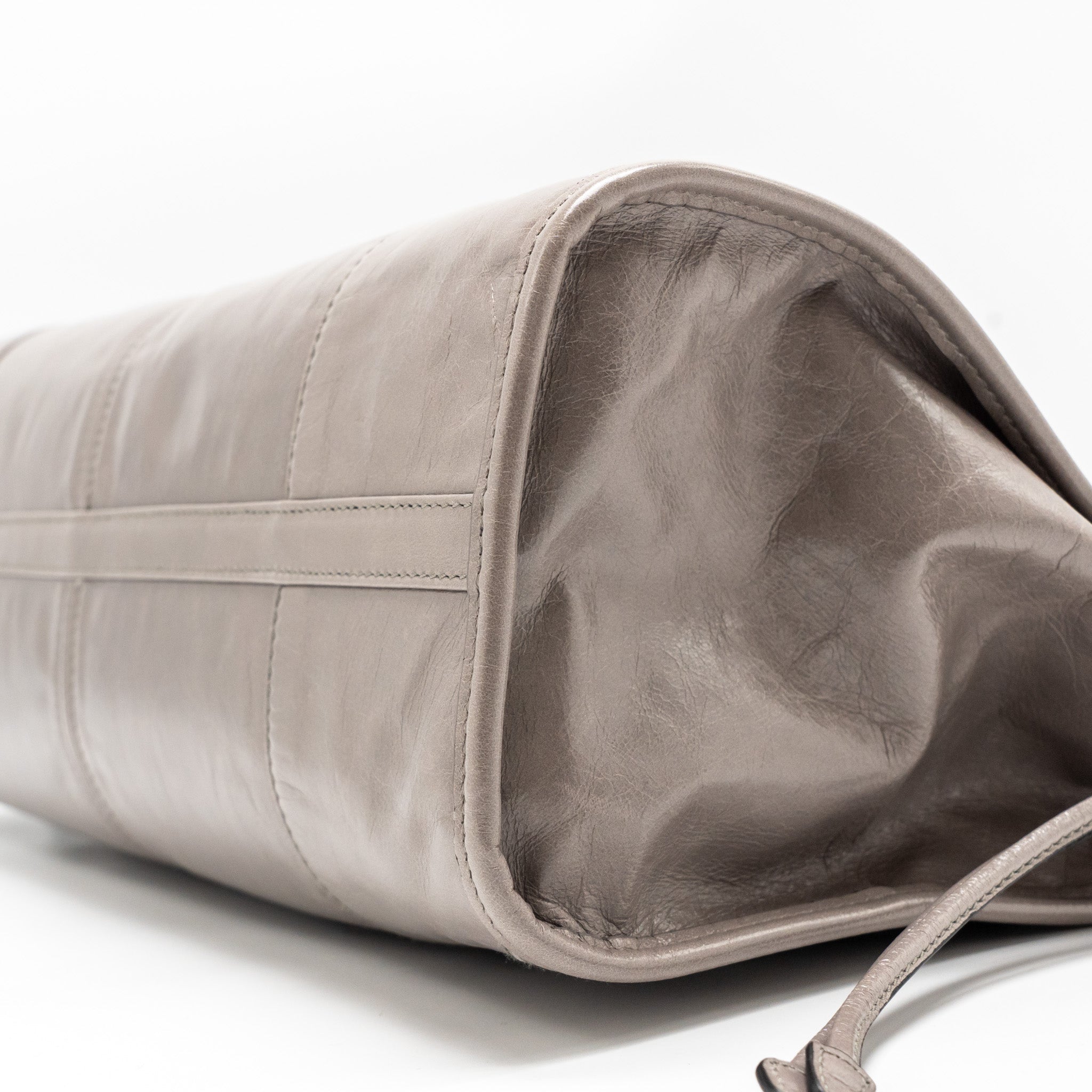 PRADA BONNIE LARGE HANDBAG CALFSKIN GREY GHW