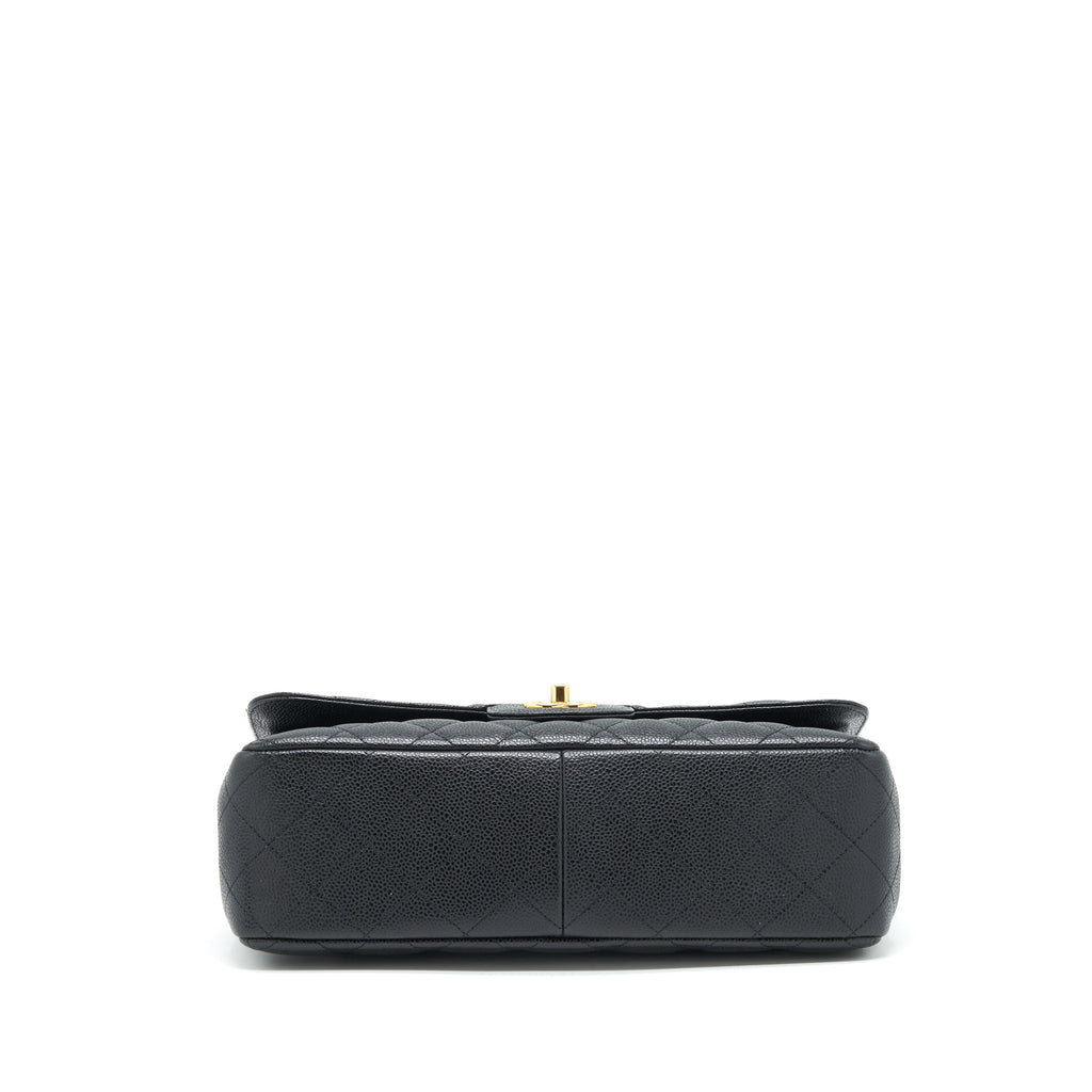 CHANEL CLASSIC JUMBO DOUBLE FLAP BAG CAVIAR BLACK LGHW