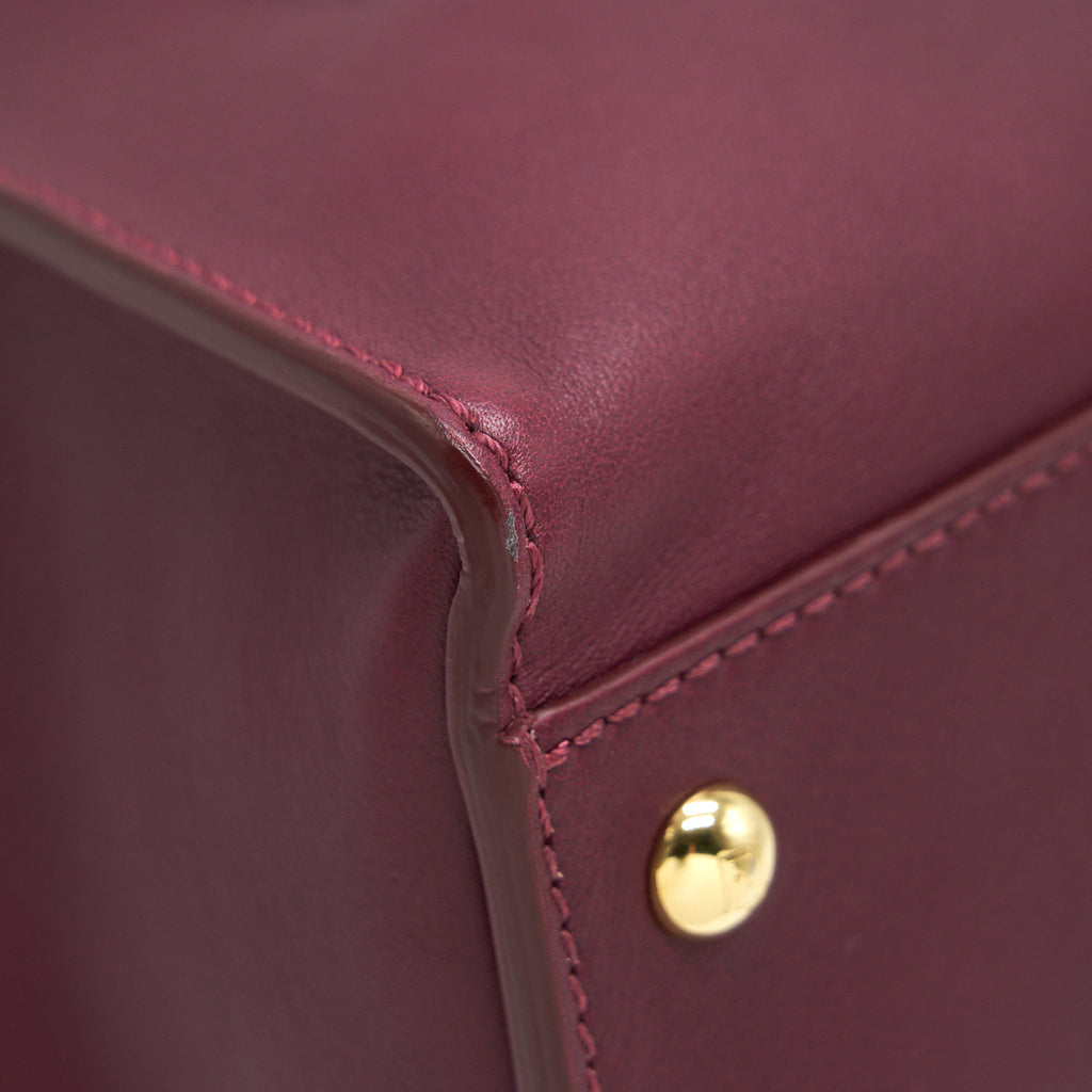 FENDI LARGE PEEKABOO TOTE BAG DARK RED