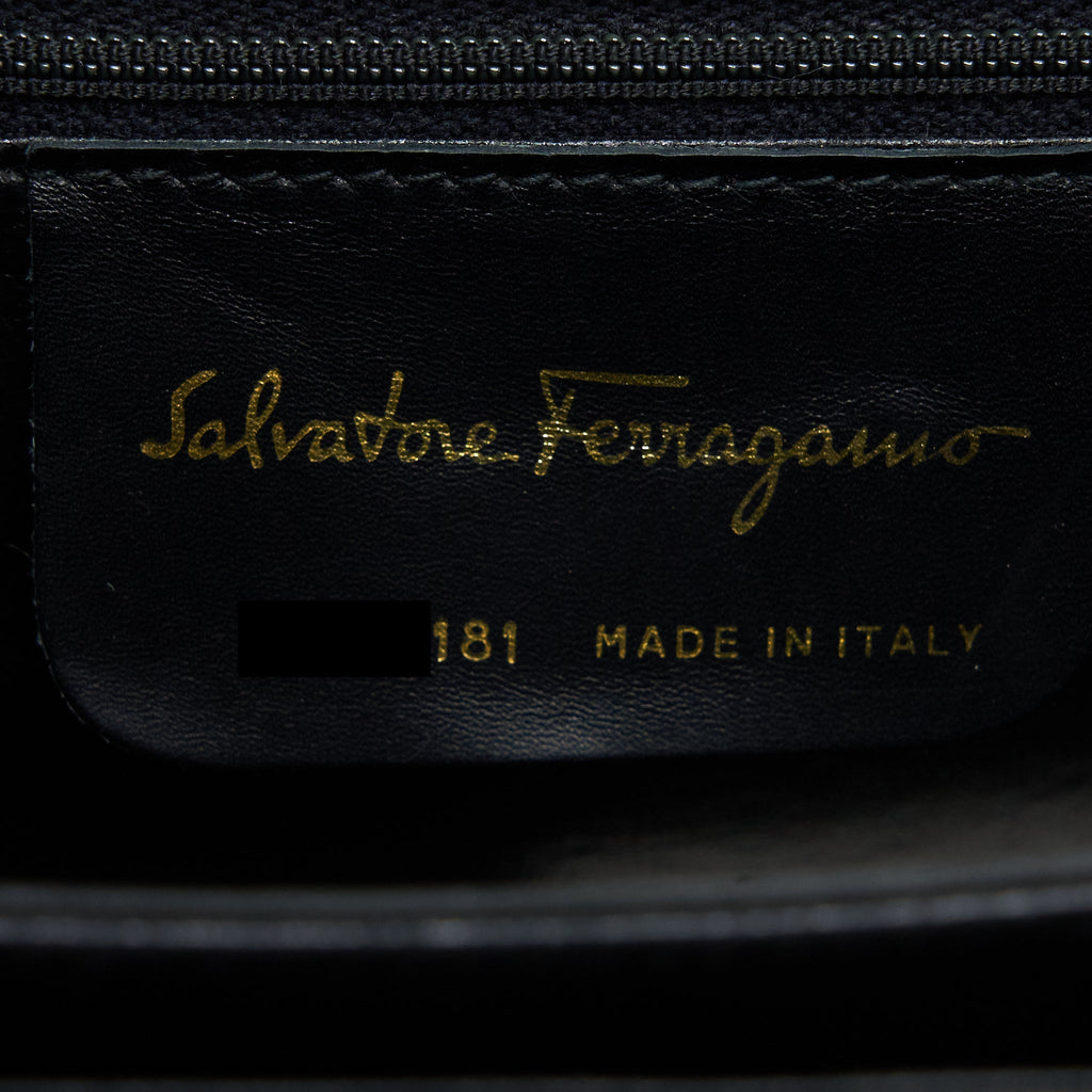 FERRAGAMO VINTAGE GANCINC BAG BLACK GHW