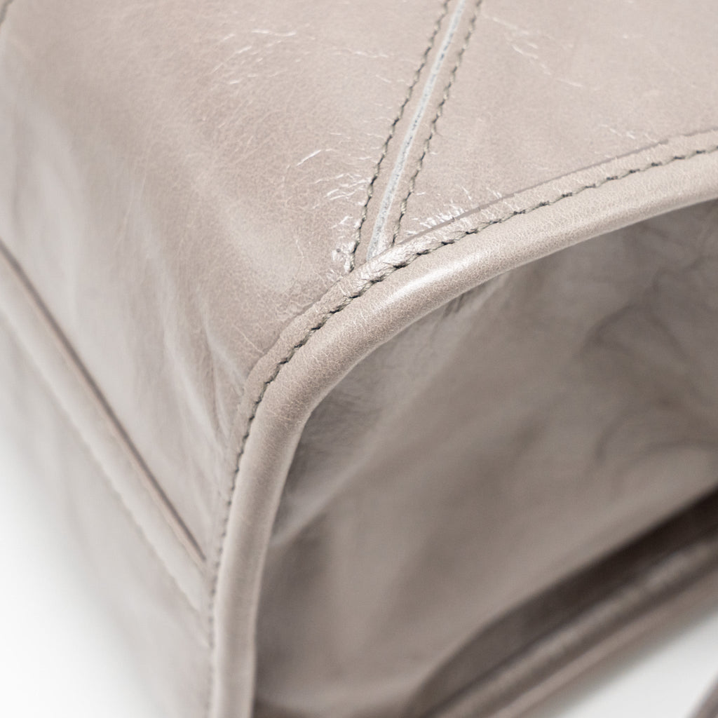 PRADA BONNIE LARGE HANDBAG CALFSKIN GREY GHW