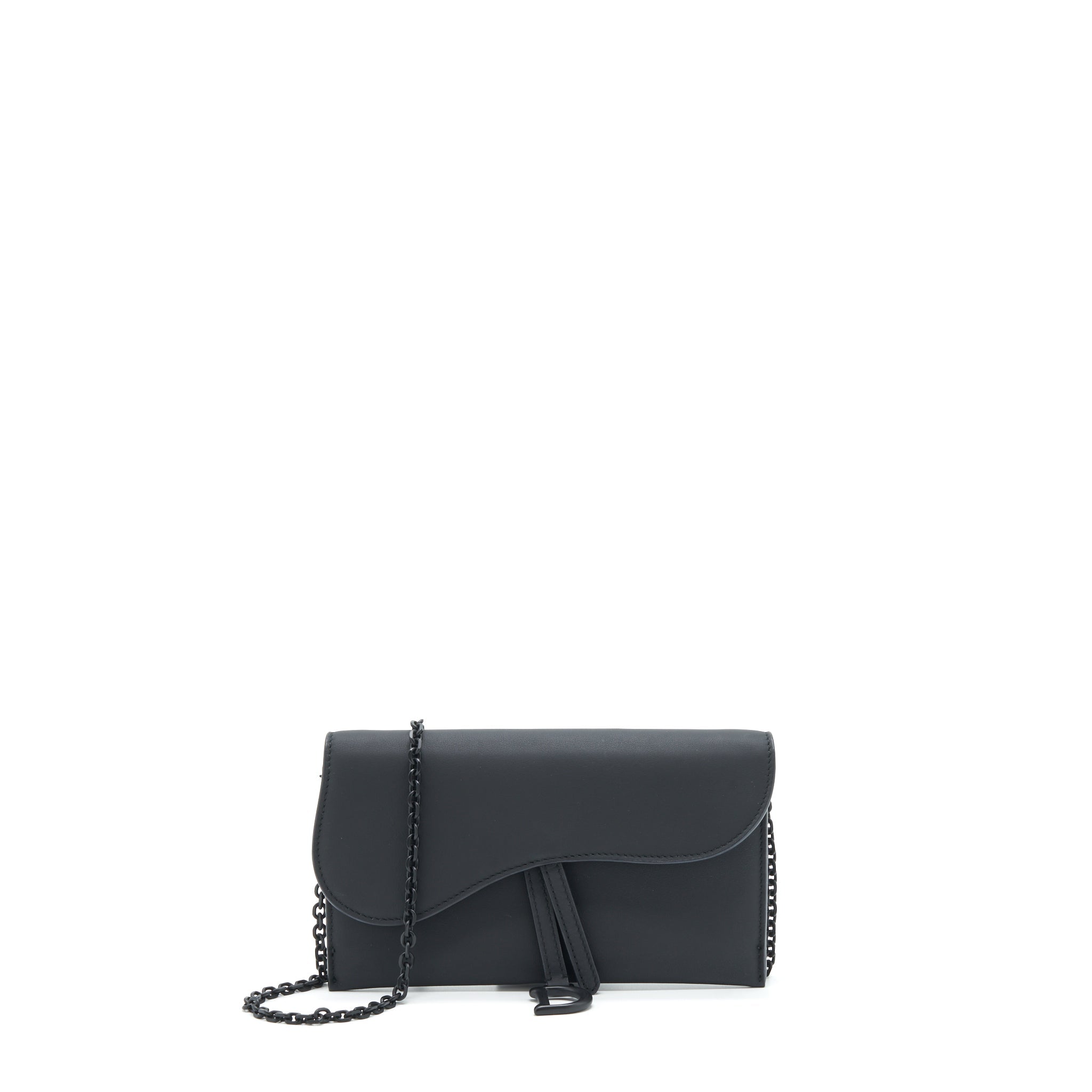DIOR SADDLE WALLET WITH CHAIN CALFSKIN SO BLACK