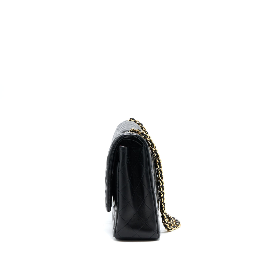 CHANEL MAXI CLASSIC DOUBLE FLAP BAG LAMBSKIN BLACK GHW