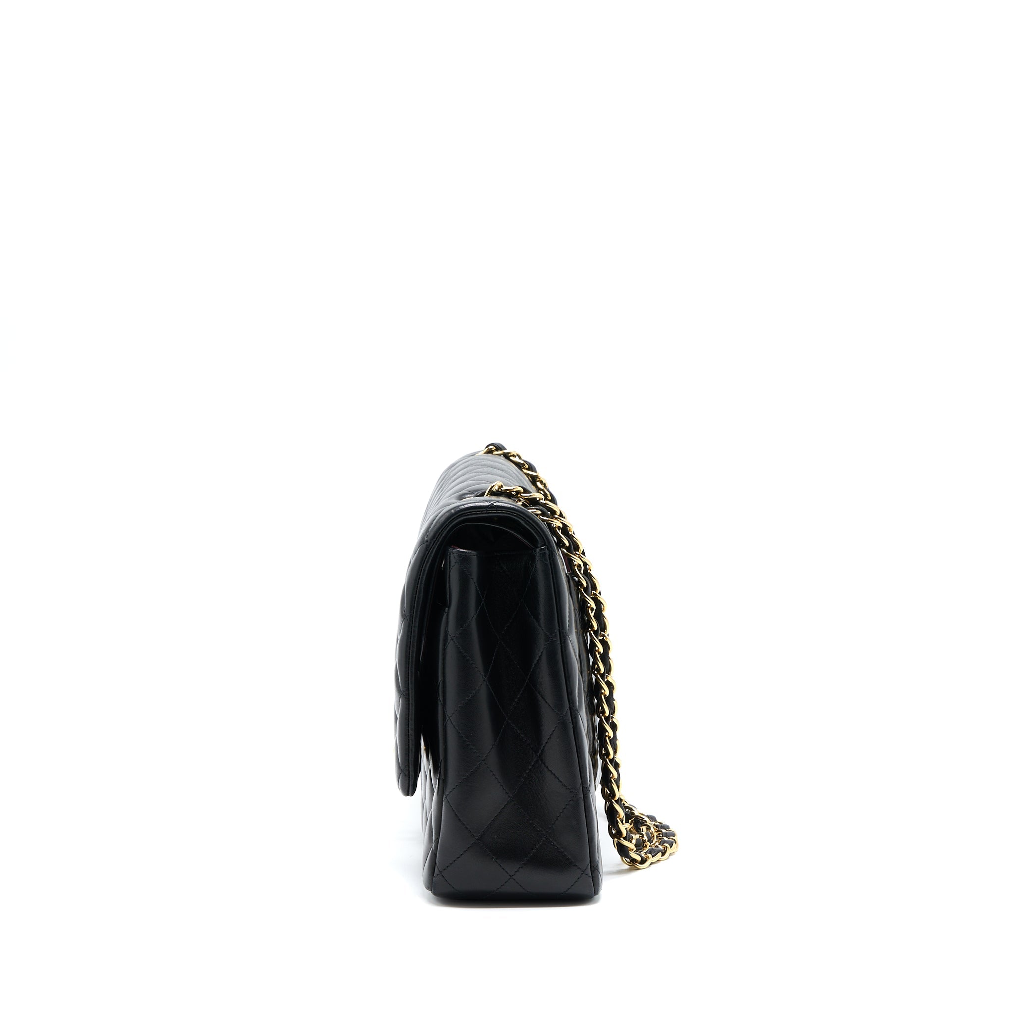 CHANEL MAXI CLASSIC DOUBLE FLAP BAG LAMBSKIN BLACK GHW