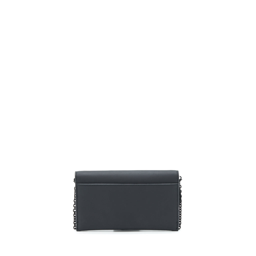 DIOR SADDLE WALLET WITH CHAIN CALFSKIN SO BLACK