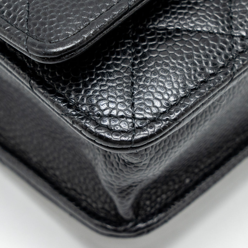CHANEL CLASSIC WALLET ON CHAIN CAVIAR BLACK GHW