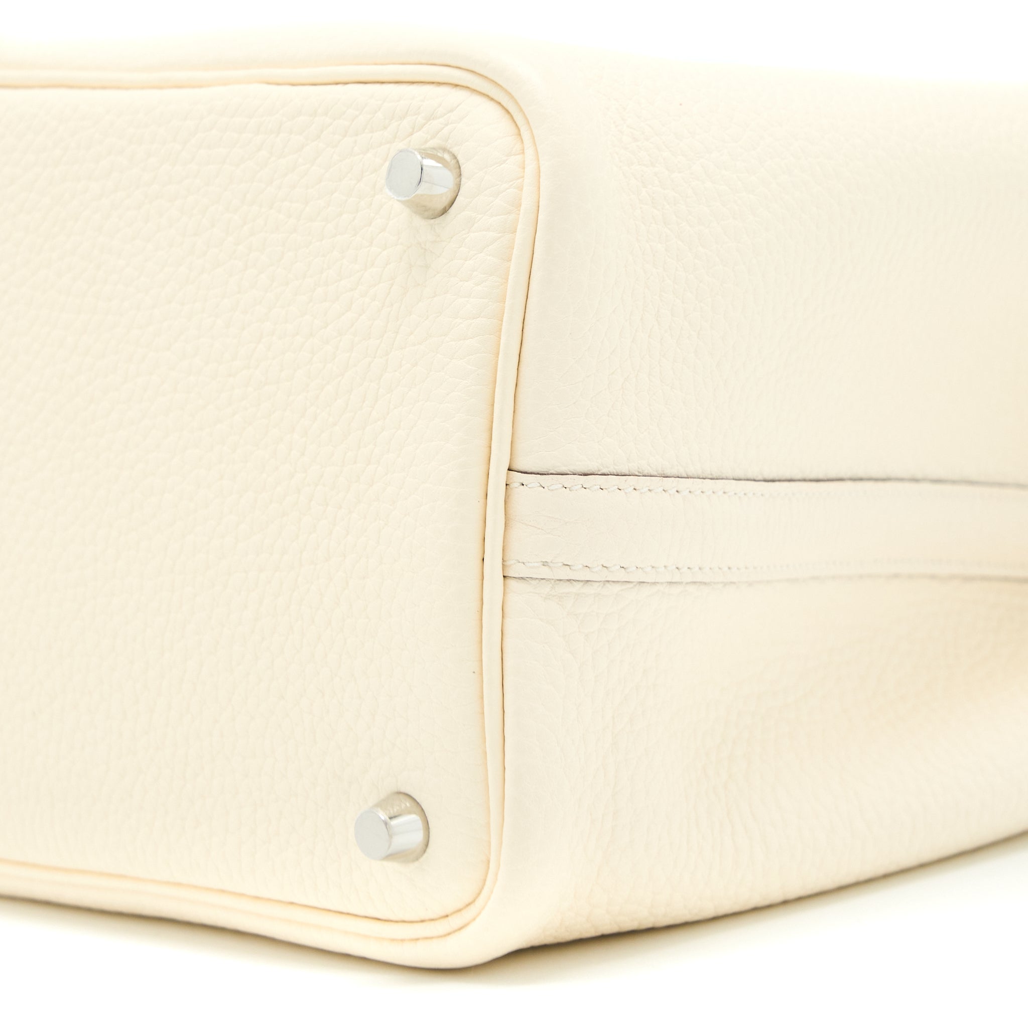 HERMES PICOTIN 18 LOCK BAG CLEMENCE NATA/JAUNE POUSSIN SHW