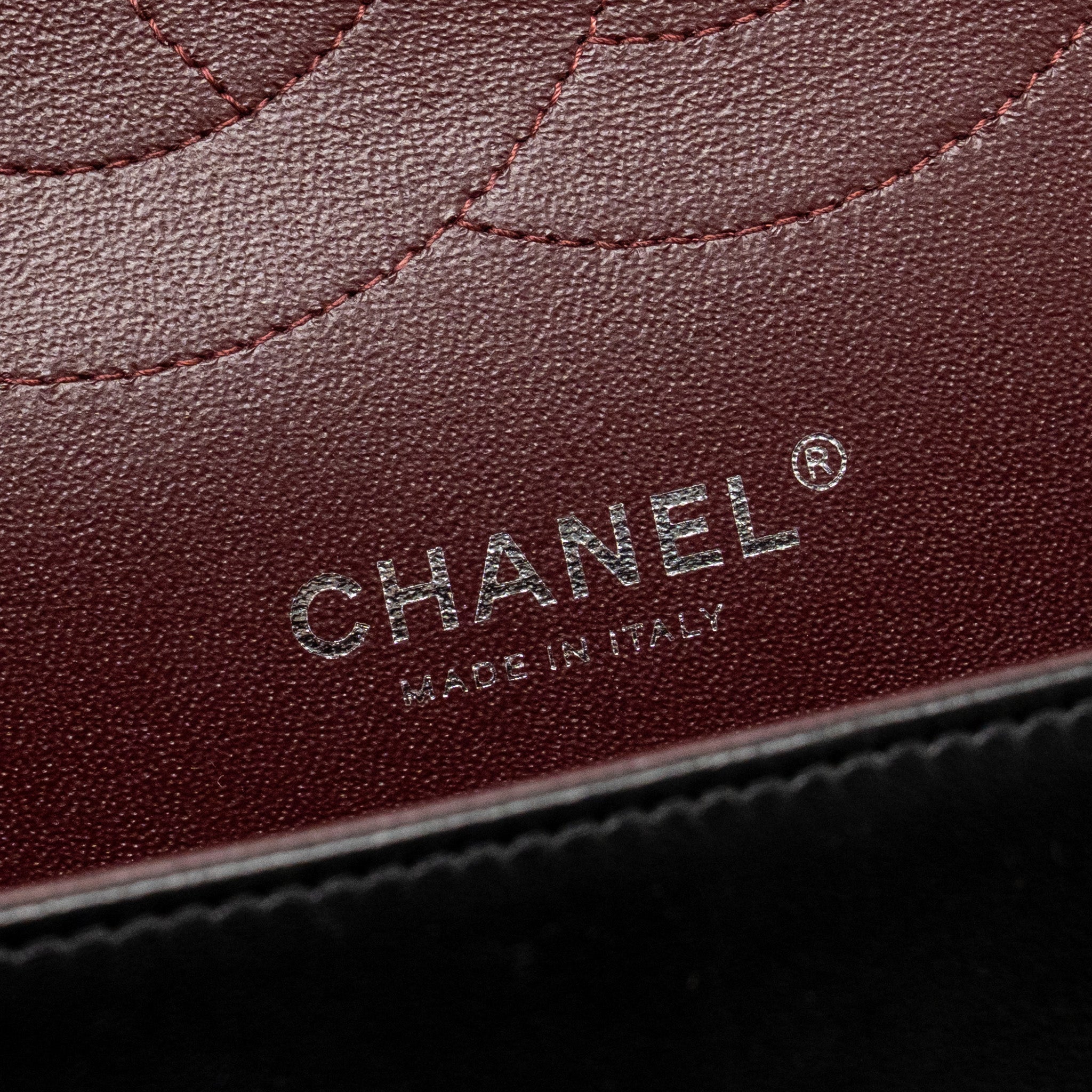 CHANEL JUMBO CLASSIC DOUBLE FLAP BAG LAMBSKIN BLACK SHW