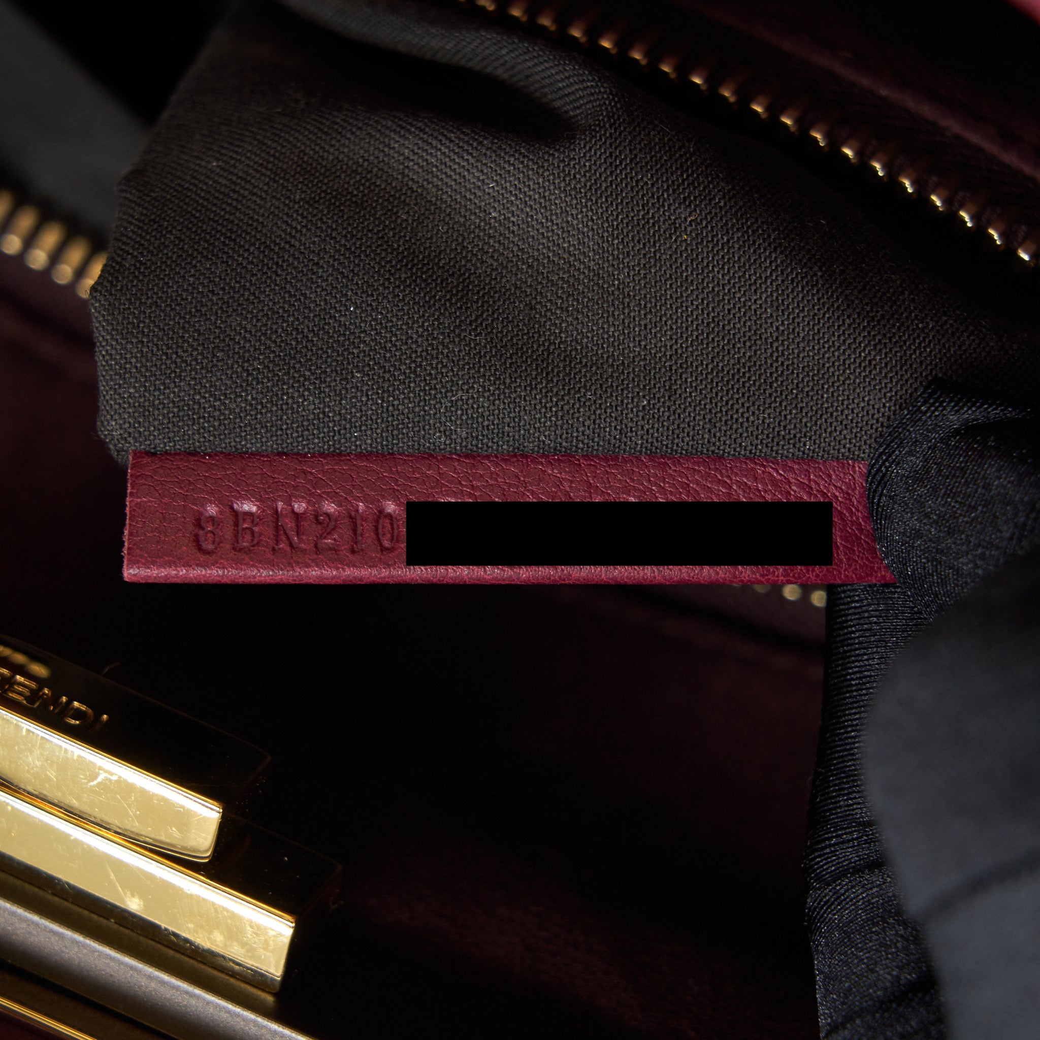 FENDI LARGE PEEKABOO TOTE BAG DARK RED