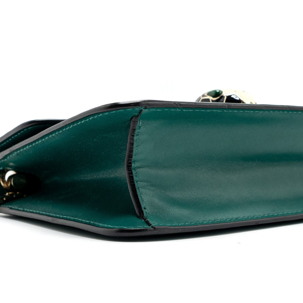 BVLGARI SERPENTI FOREVER CHAIN BAG CALFSKIN GREEN LGHW