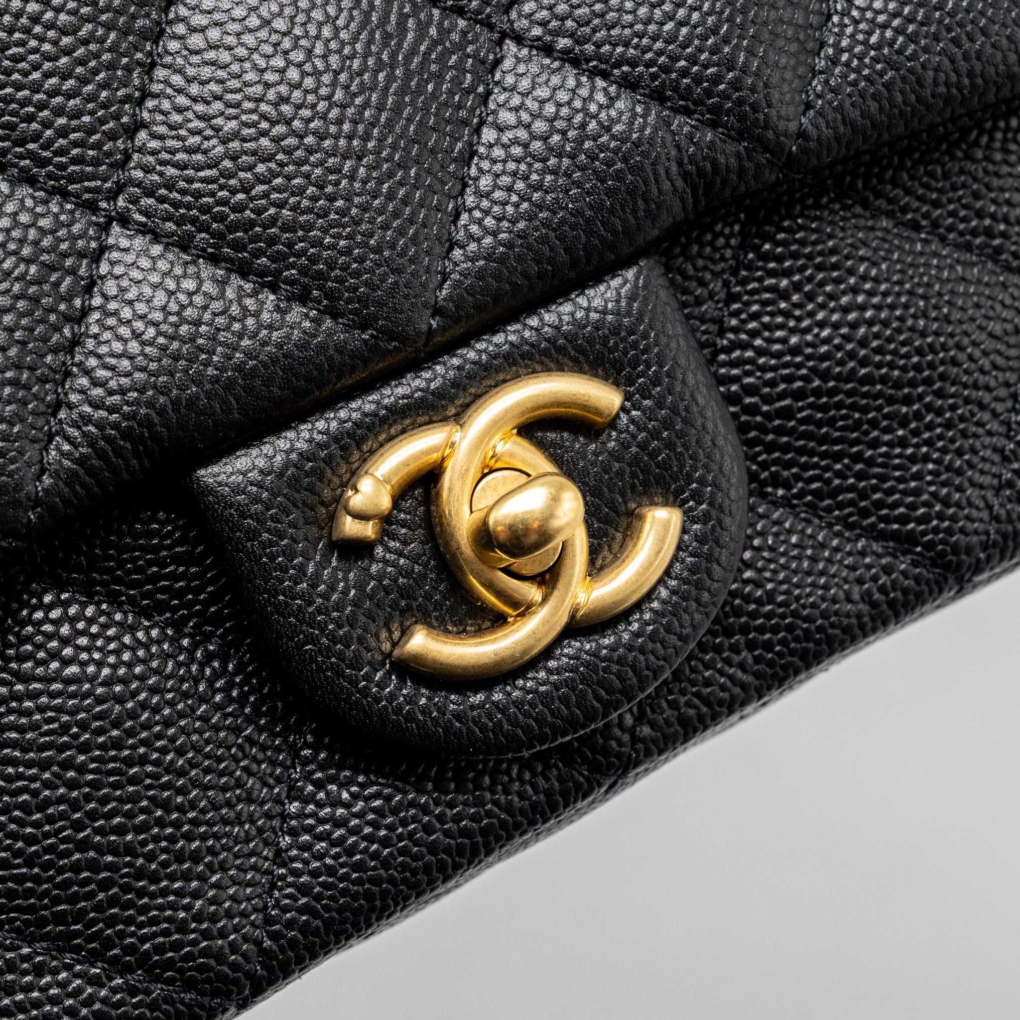 CHANEL 24P COCO LOVE MINI FLAP BAG ADJUSTABLE CHAIN CAVIAR BLACK GHW (MICROCHIP)