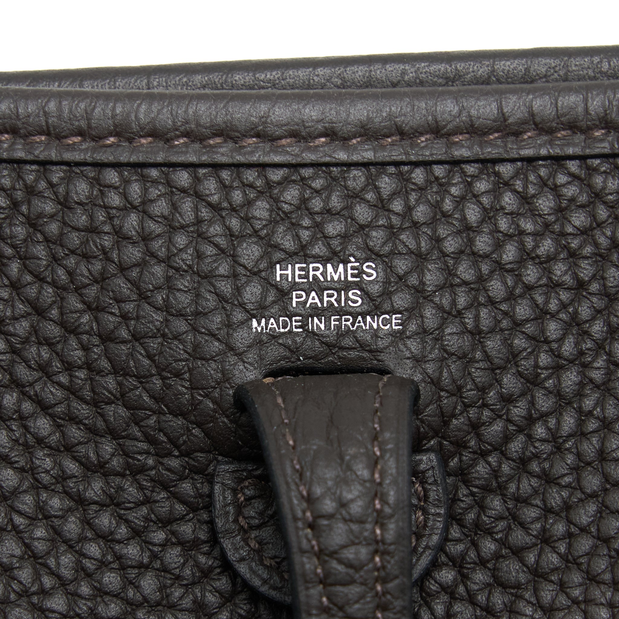 HERMES MINI EVELYN CLEMENCE EBENE/HAVANE SHW