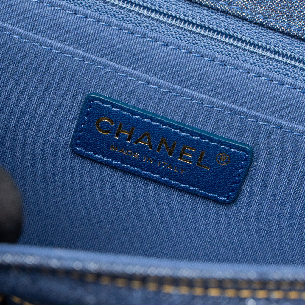 CHANEL 23S FLAP BACKPACK DENIM BLUE BRUSHED GHW (MICROCHIP)