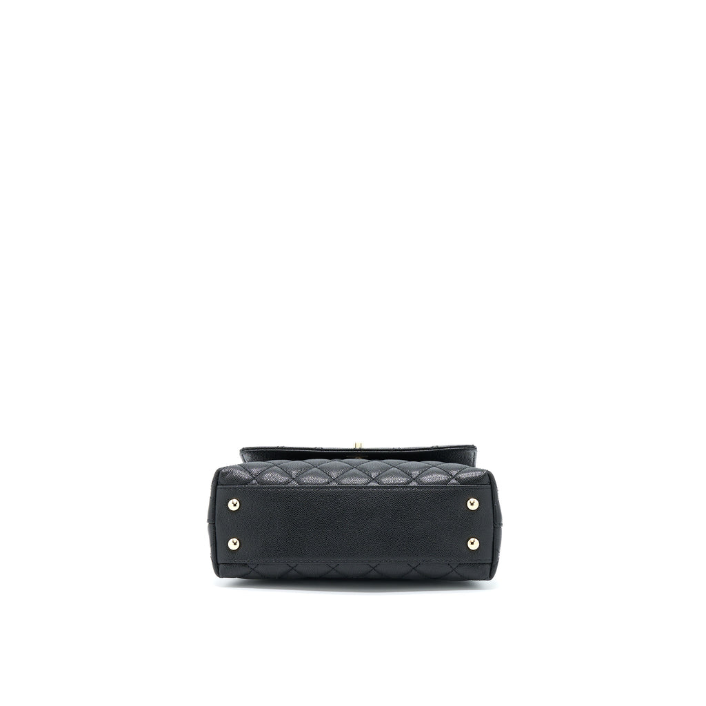 CHANEL SMALL COCO HANDLE CAVIAR BLACK LGHW (MICROCHIP)