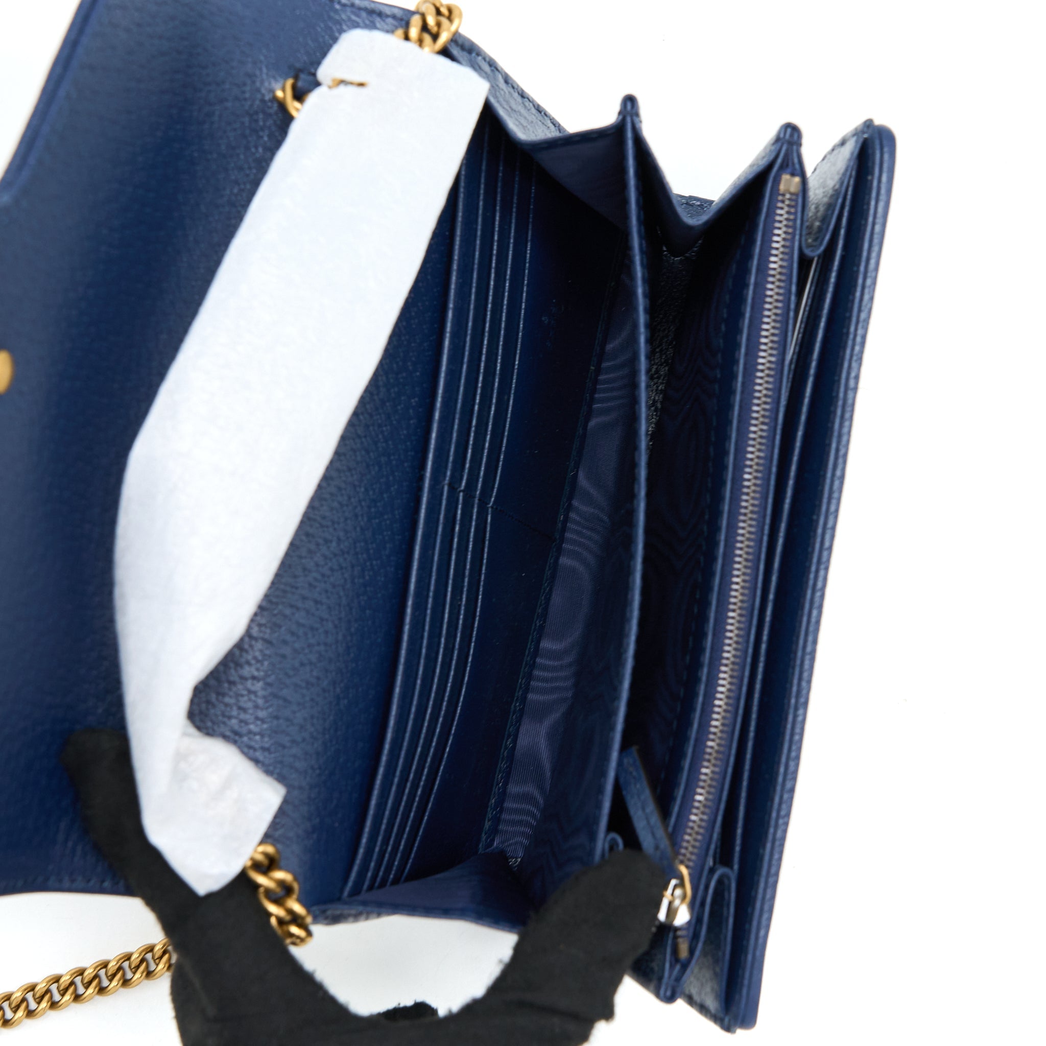 GUCCI GG MARMONT FLAP BAG MATELASSE RAFFIA BLUE/MULTICOLOUR BRUSHED GHW