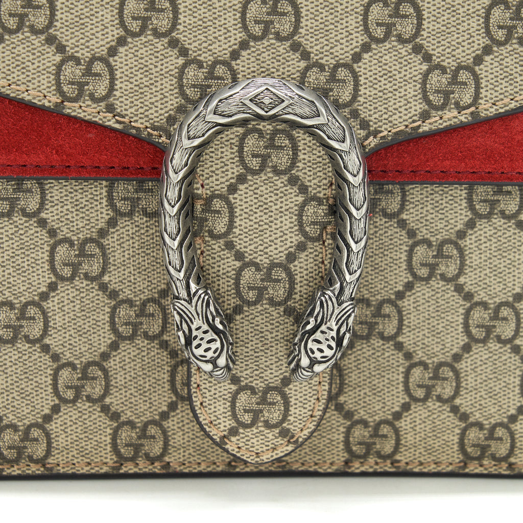 GUCCI MINI DIONYSUS RED SUEDE CROSSBODY BAG