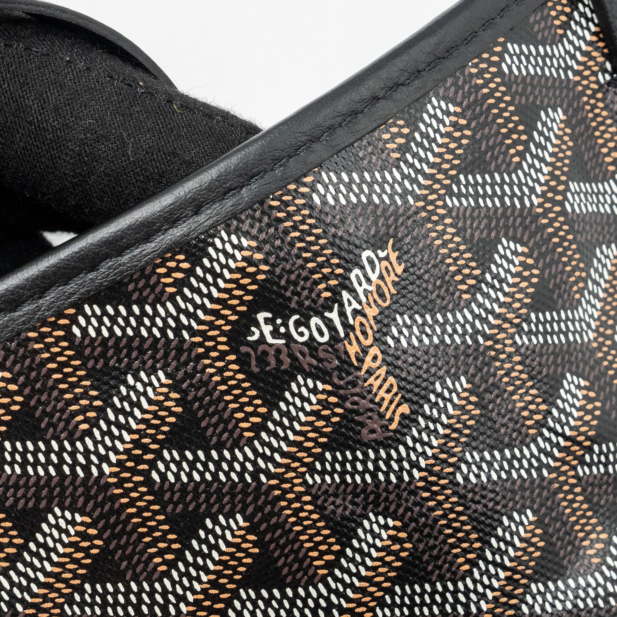 GOYARD MINI ANJOU TOTE BAG GOYARDLINE CANVAS / CALFSKIN BLACK SHW