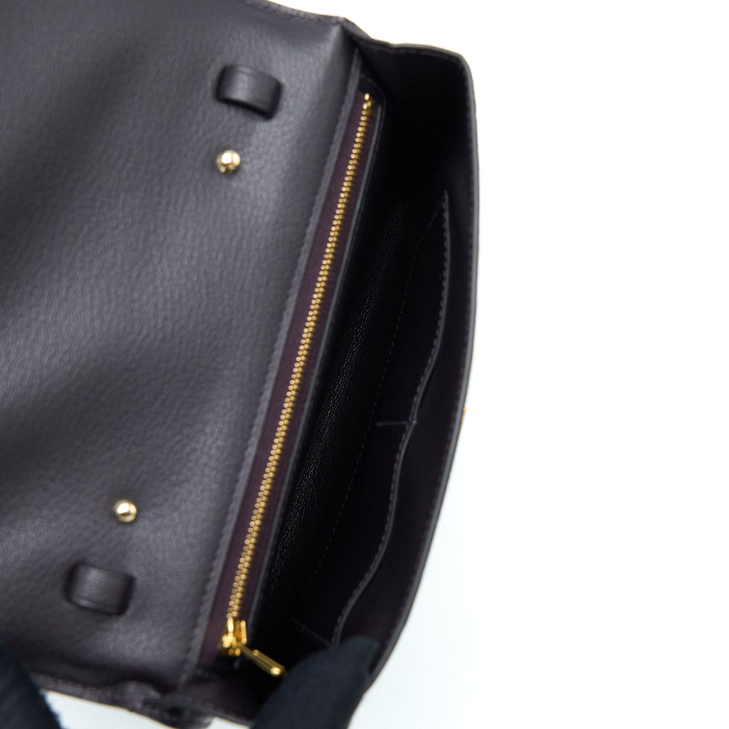 HERMES CINHETIC TO GO ALLIGATOR MISS MATTE 3W PRUNOIR GHW