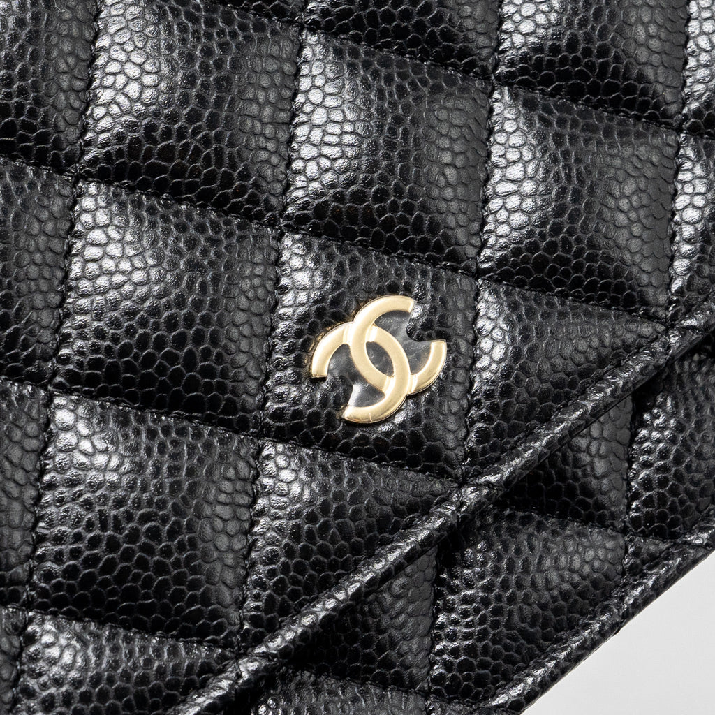 CHANEL CLASSIC WALLET ON CHAIN CAVIAR BLACK GHW(MICROCHIP)